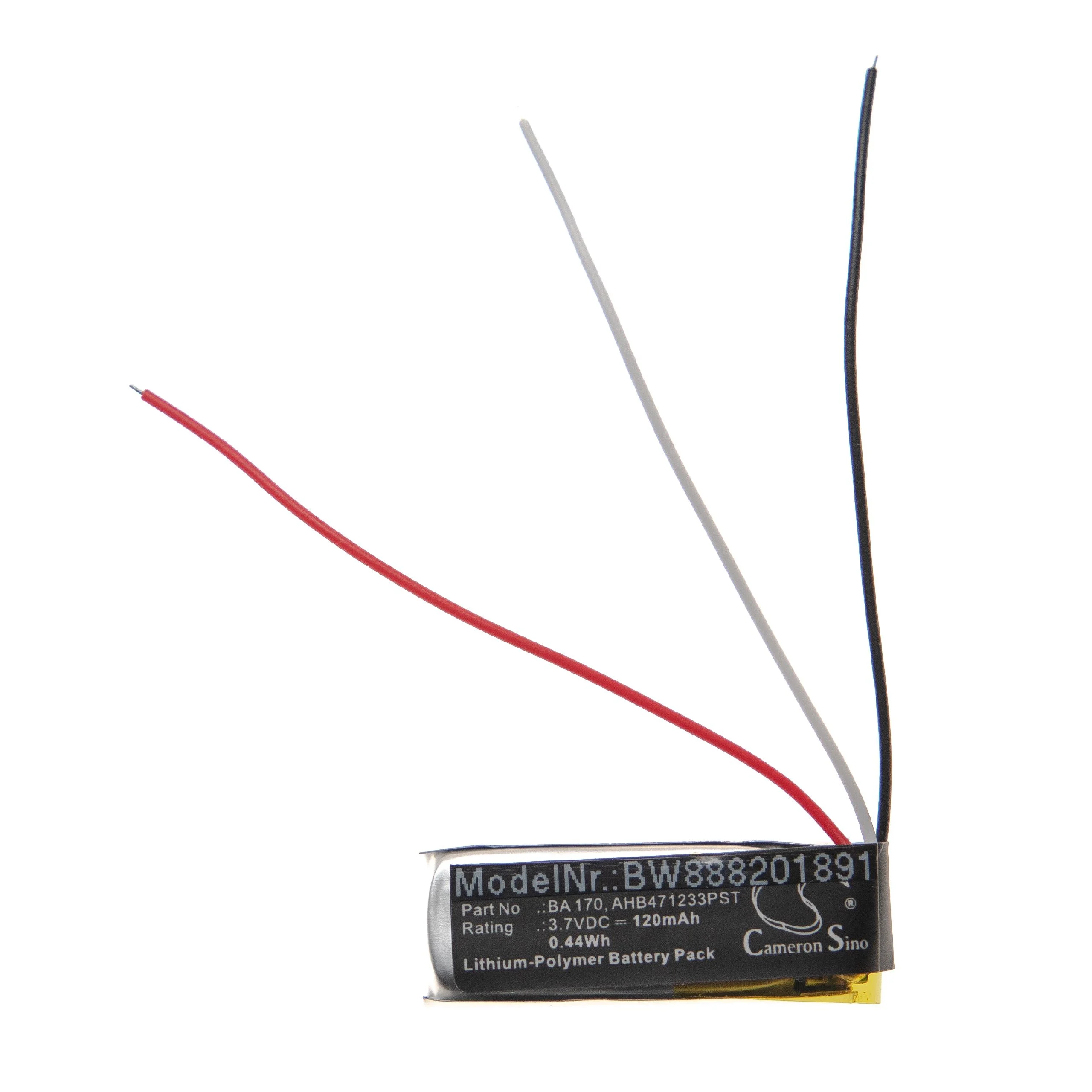 Batterie remplace Sennheiser BA 170, AHB471233PST casque audio Sennheiser - 120mAh 3,7V Li-polymère