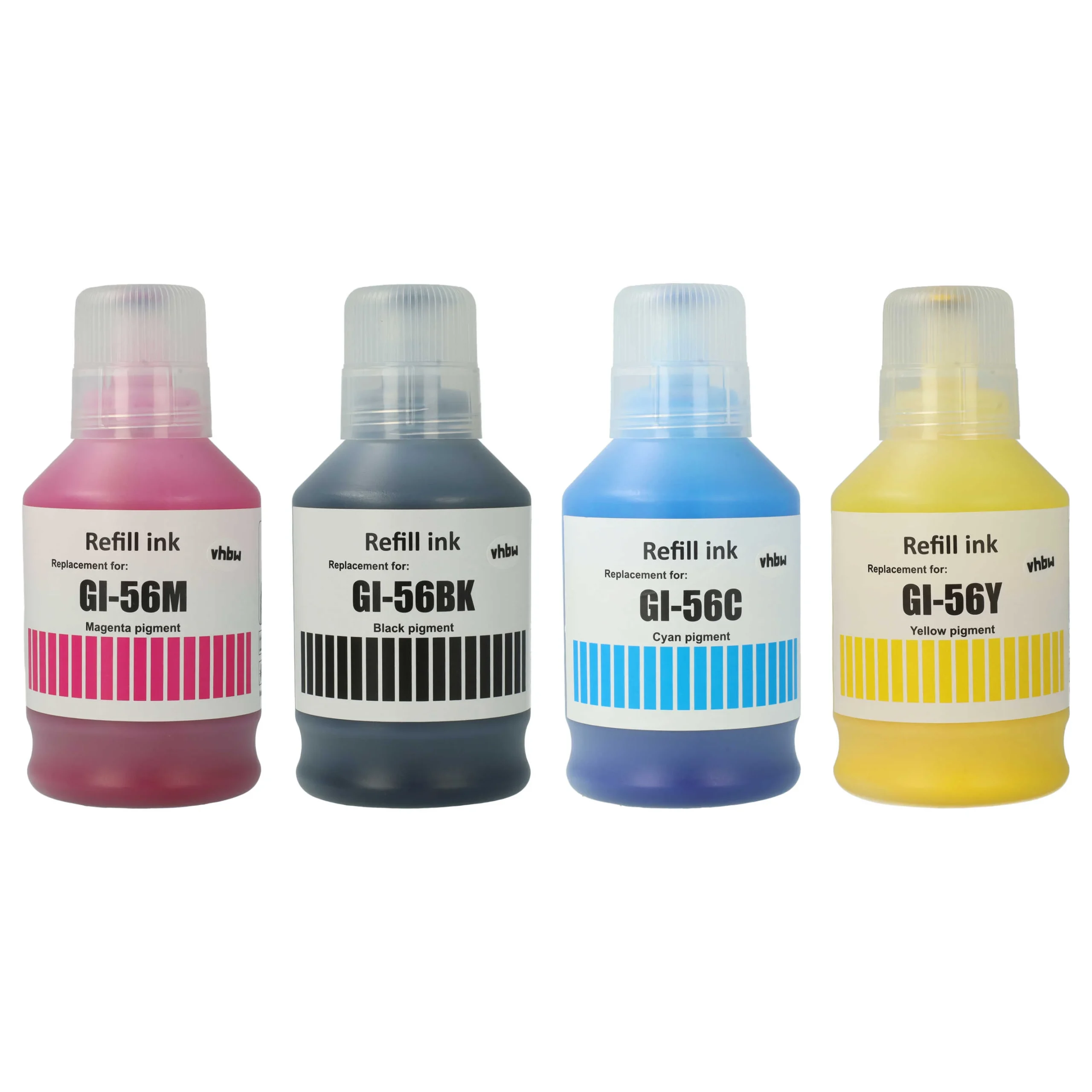 4x Encres rechargables Black/Cyan/Magenta/Yellow remplace Canon 4412C001 pour imprimante Canon - Pigmentée