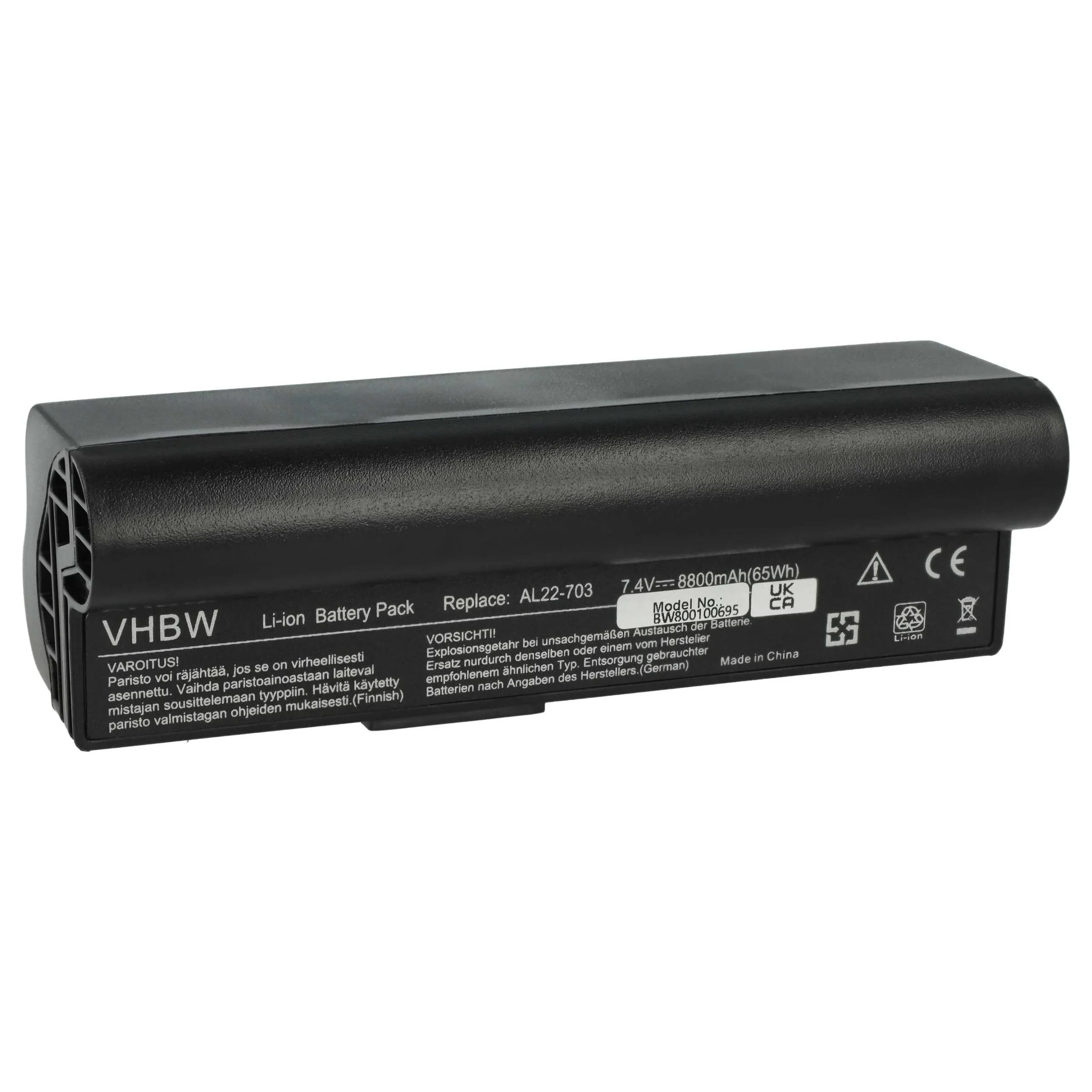 Batterie remplace Asus AL22-703 pour ordinateur portable Asus- 8800mAh 7,4V Li-ion, noir
