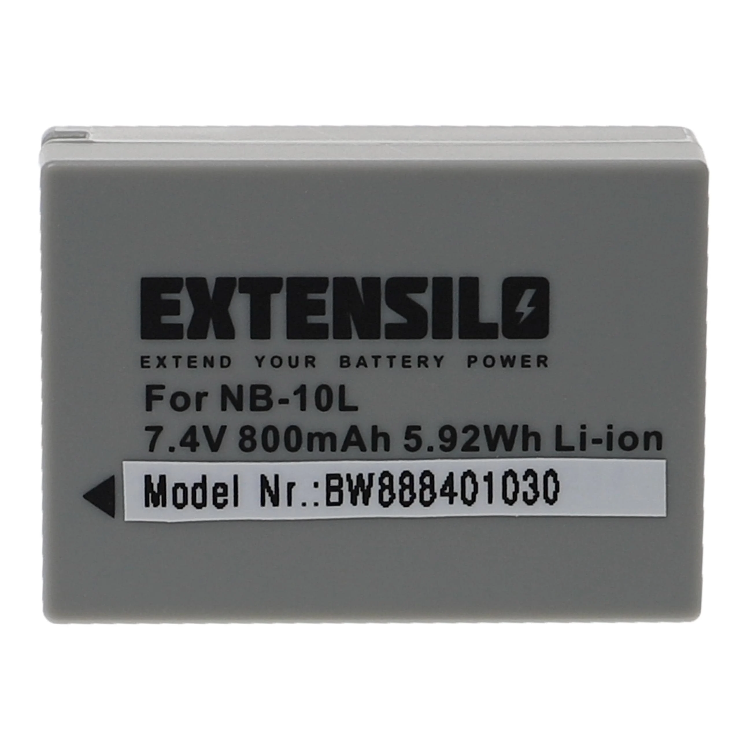 Batterie remplace Canon NB-10L pour appareil photo Canon- 800mAh 7,4V Li-ion