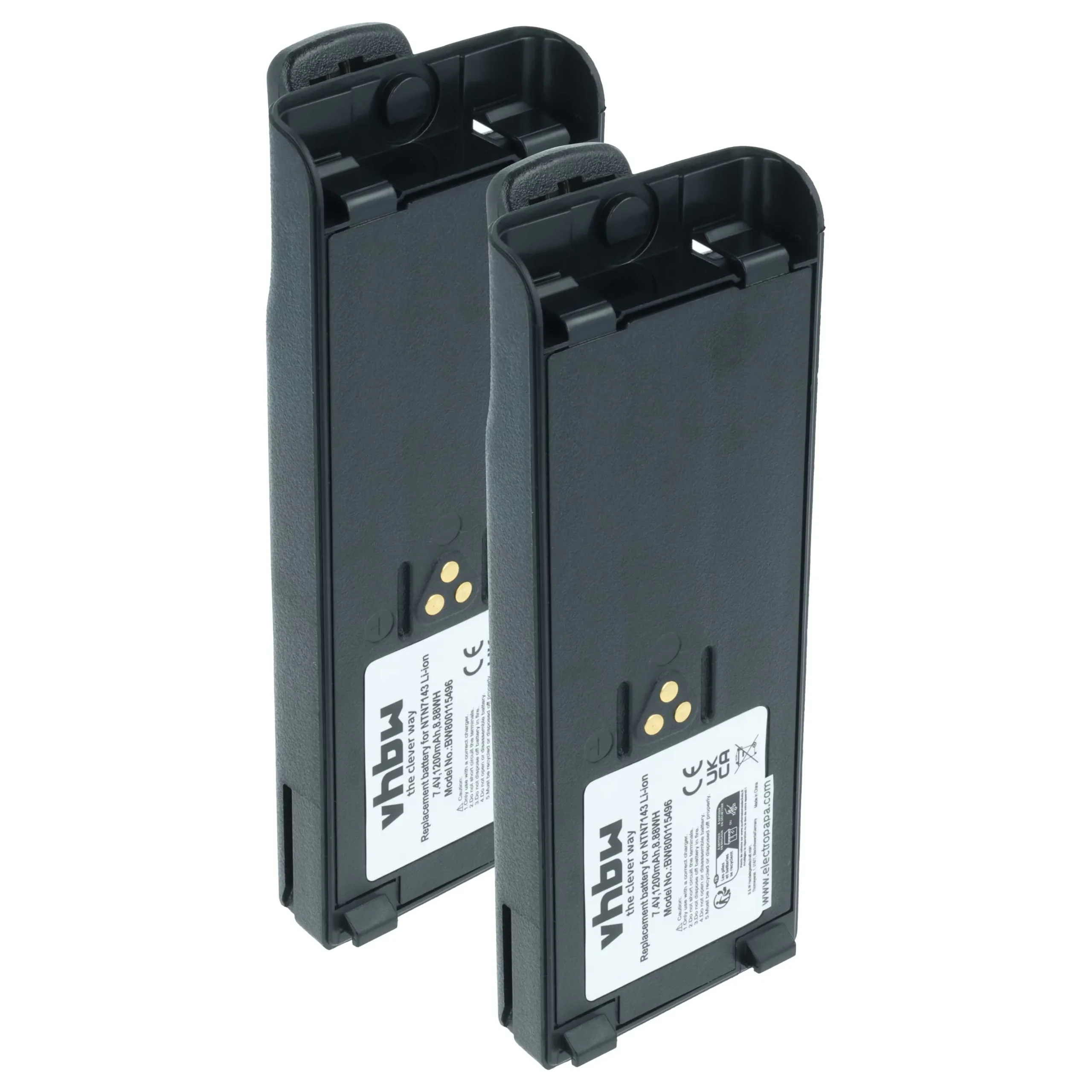 2x Batteries remplace Motorola NTN7143, FuG11b pour radio talkie-walkie Motorola- 1200mAh 7,4V Li-ion