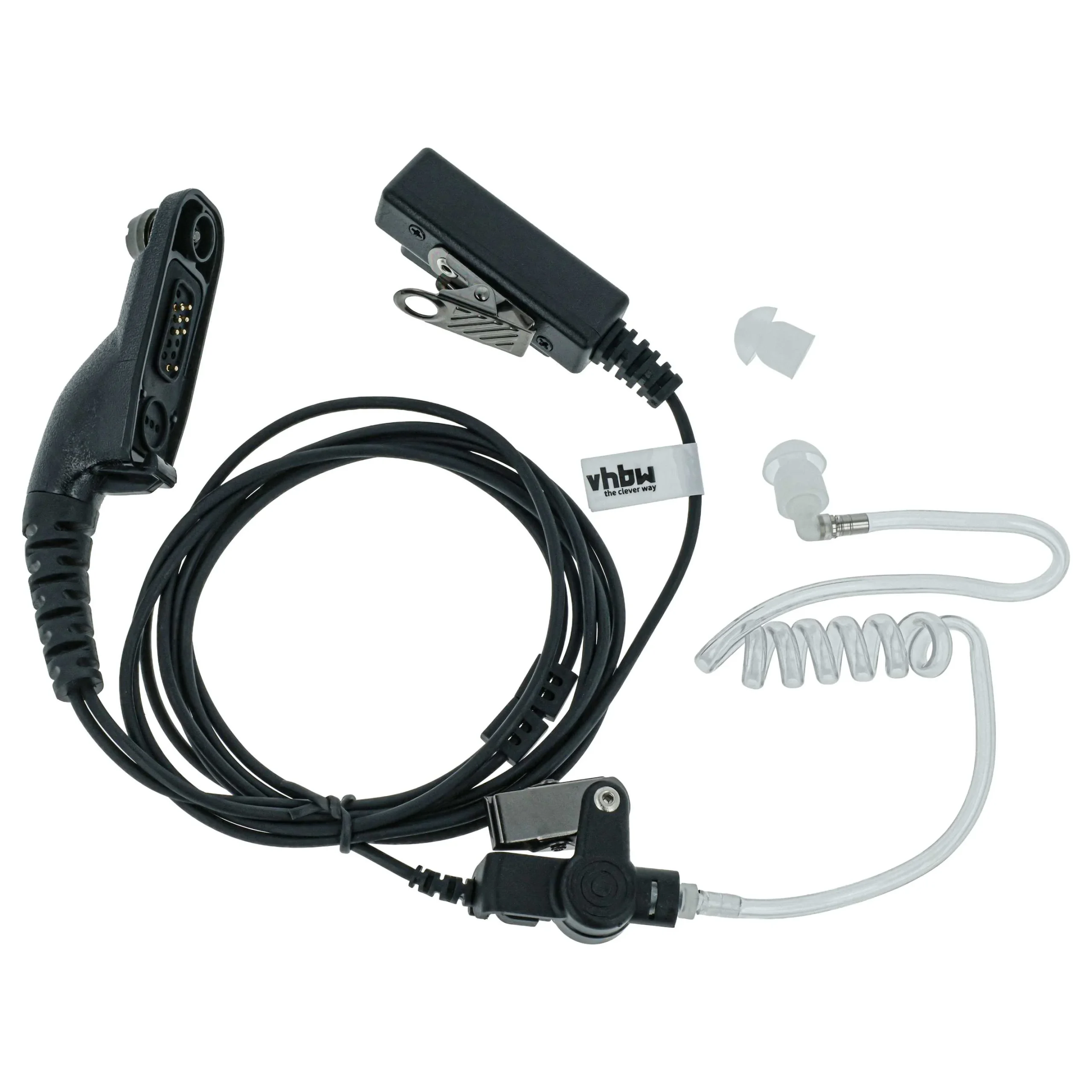 Oreillette de talkie-walkie pour Motorola XiR P8200 et autres - Avec microphone PTT + support clip, noir