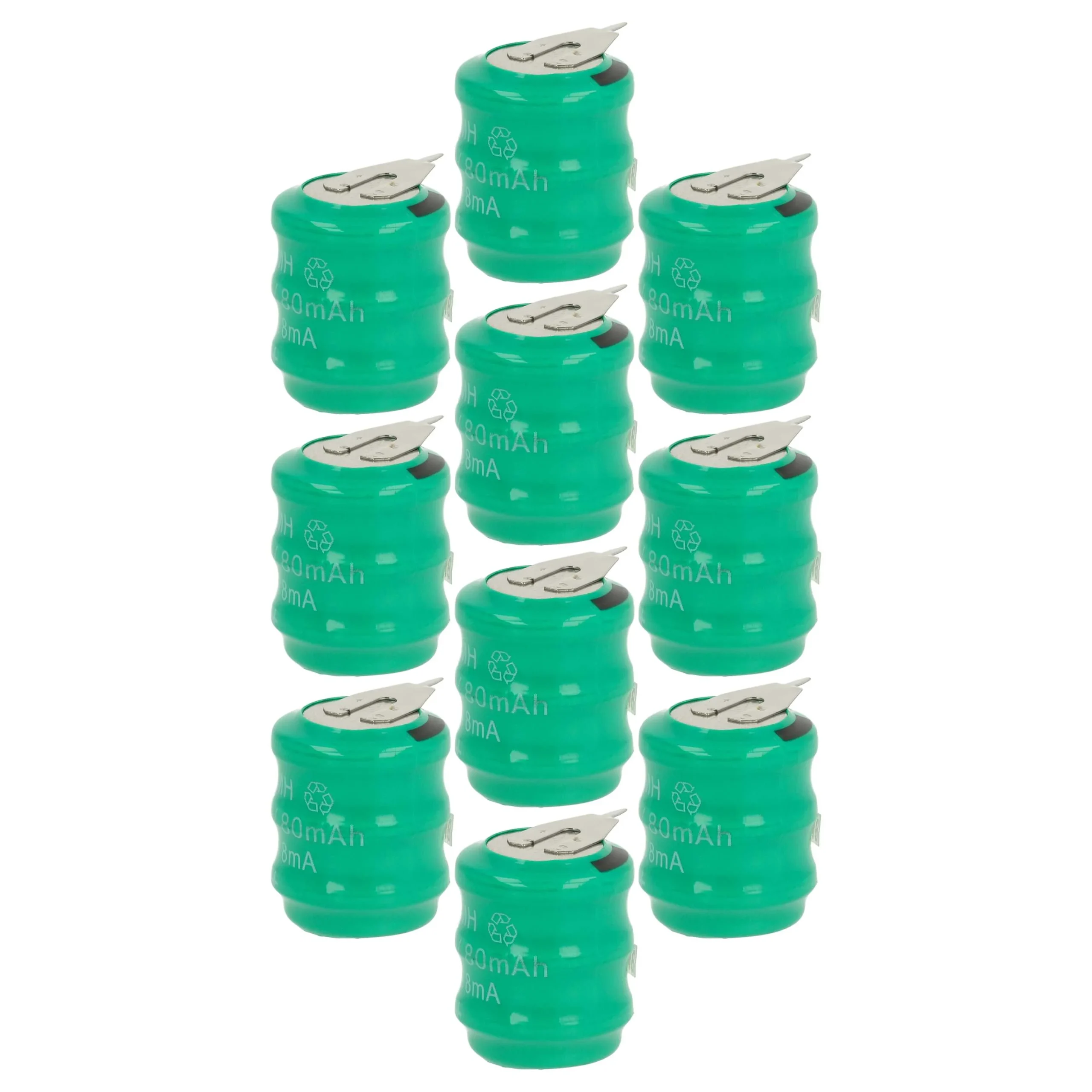 10x Piles bouton de type 3/V80H pour le modélisme et autres - 80mAh 3,6V NiMH