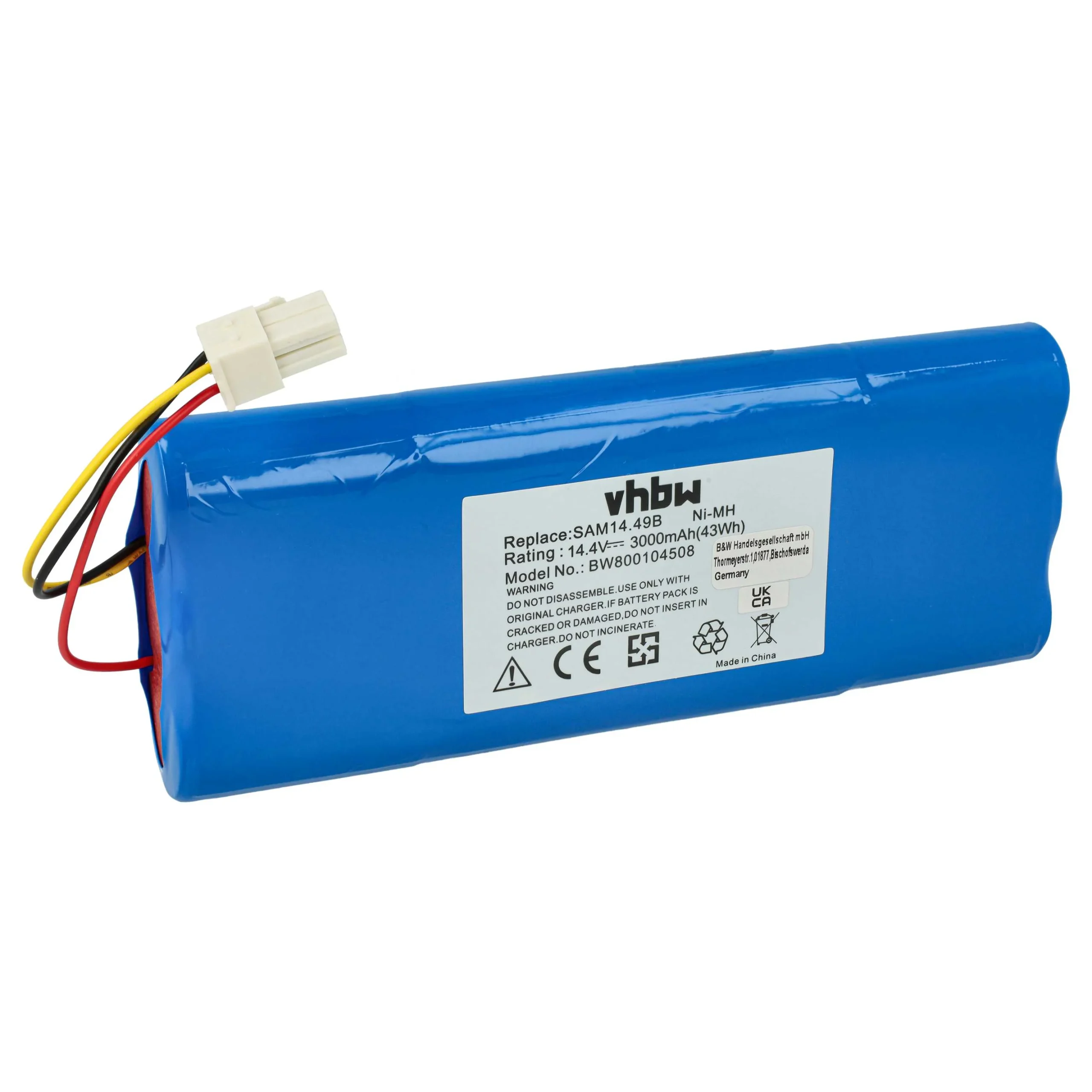 Batterie remplace Samsung SAM14.49B pour robot aspirateur Samsung - 3000mAh 14,4V NiMH