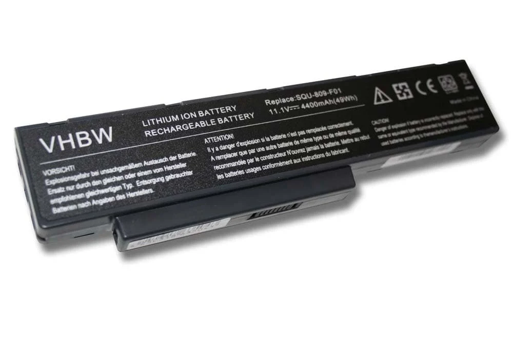 Batterie remplace Fujitsu-Siemens 3UR18650-2-T0182 ordinateur portable - 4400mAh 11,1V Li-ion, noir