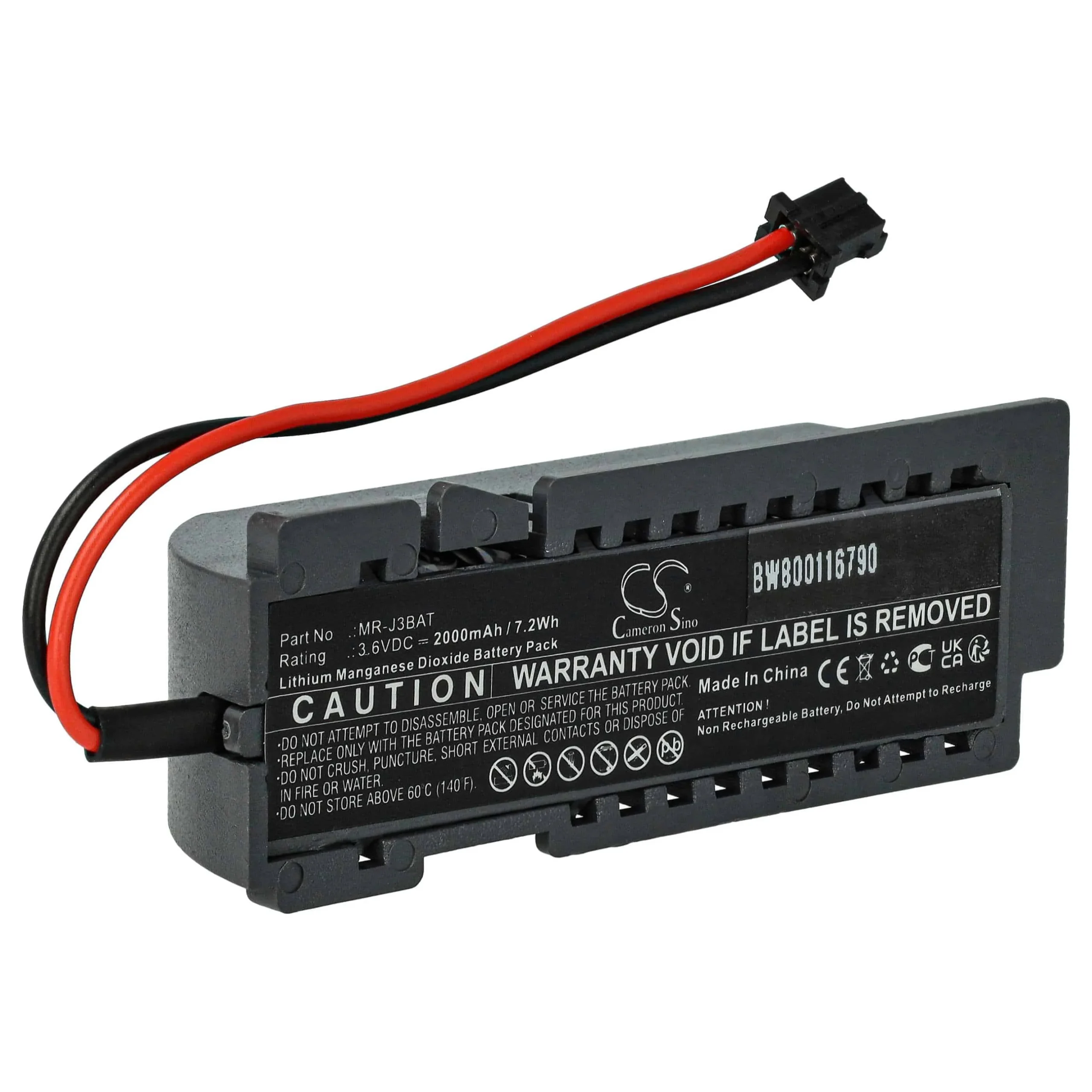 Pile remplace Mitsubishi MR-J3BAT servo-amplificateur - 2000mAh 3,6V Li-MnO2