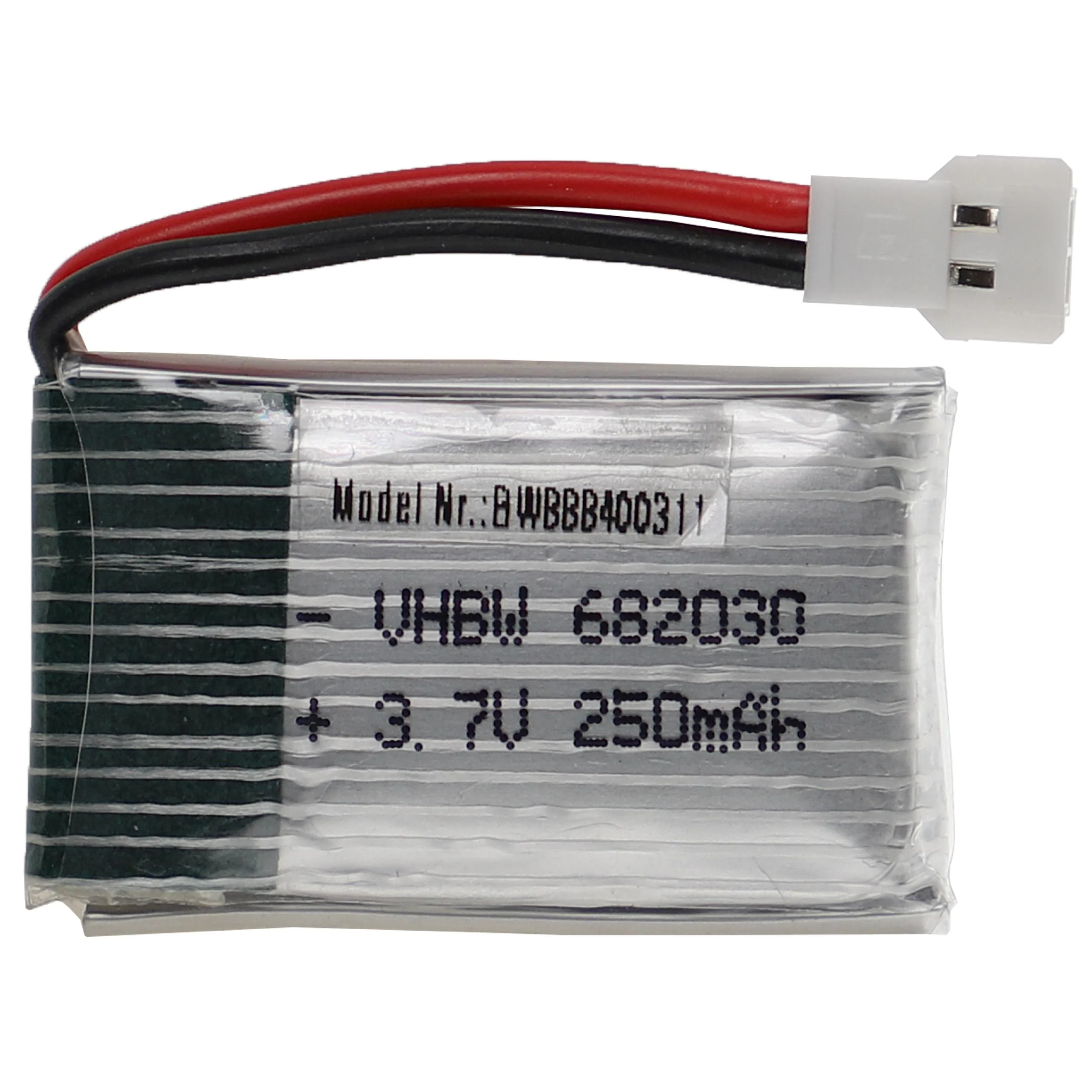 Batterie modèle radio-télécommandé - 250mAh 3,7V Li-polymère, XH 2.54 2P