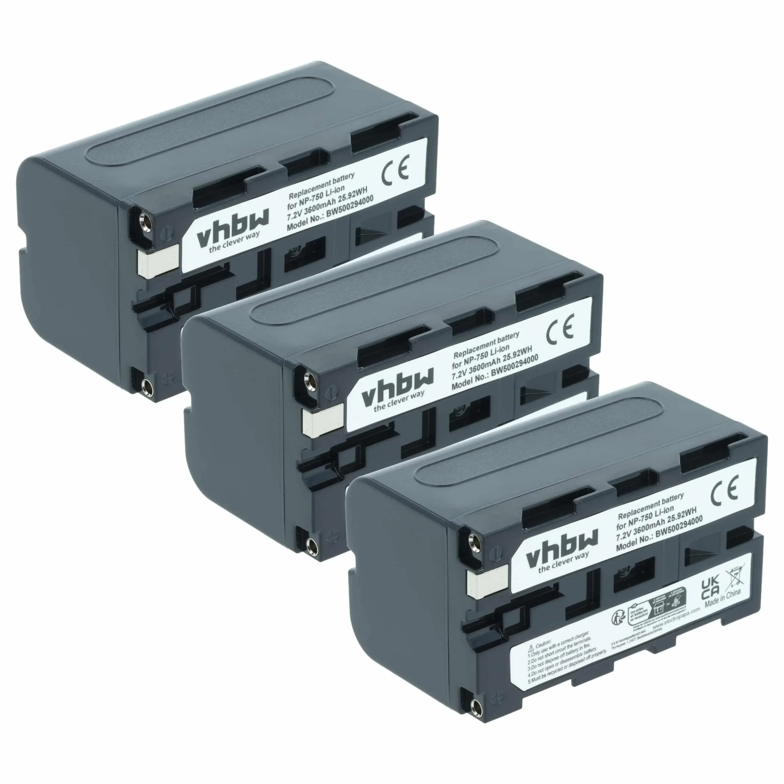 3x Batteries remplace Grundig BP-10, BP-9, BP-8 pour caméscope Grundig- 3600mAh 7,2V Li-ion