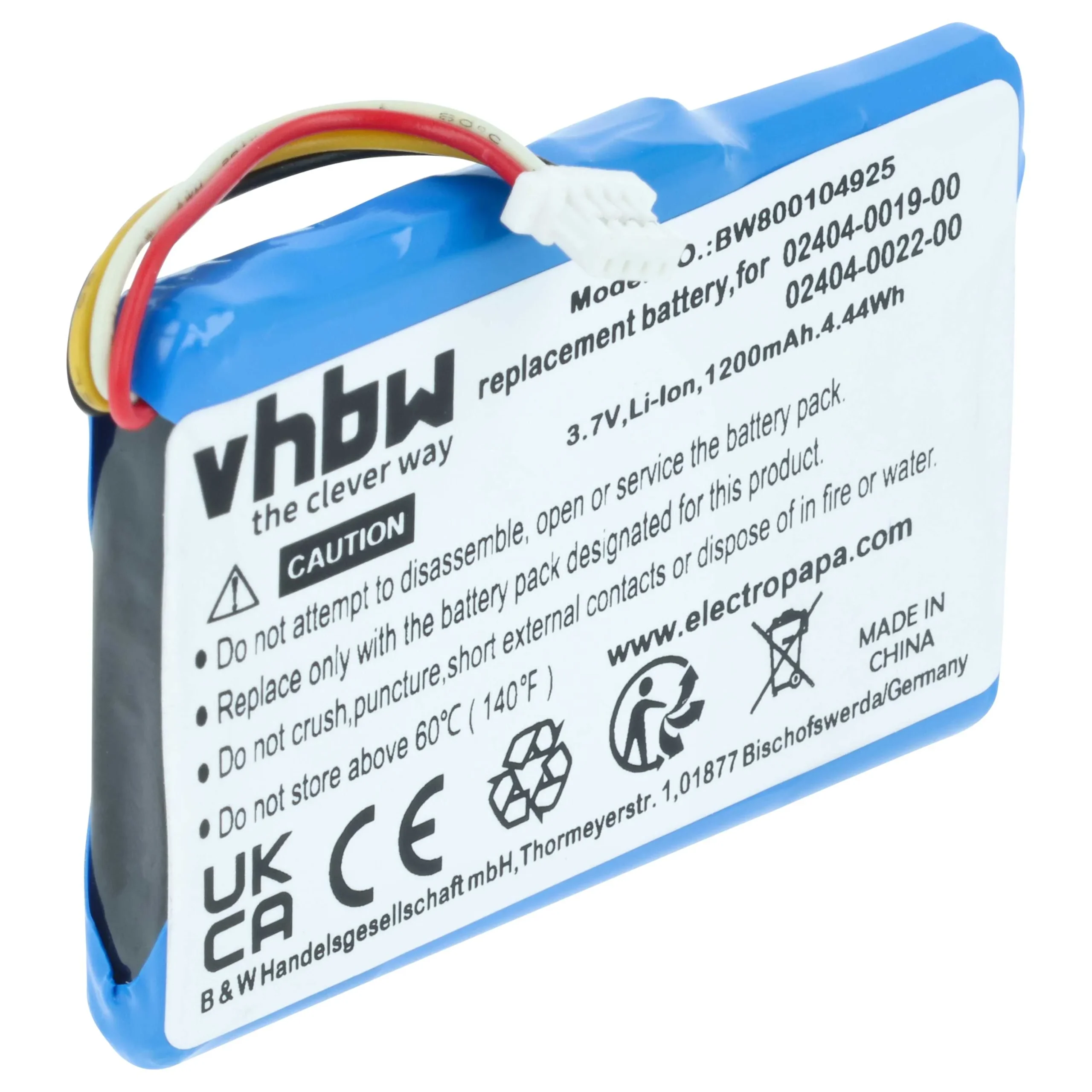 Batterie remplace Cisco 02404-0019-00, 02404-0022-00 pour caméscope Cisco- 1200mAh 3,7V Li-ion