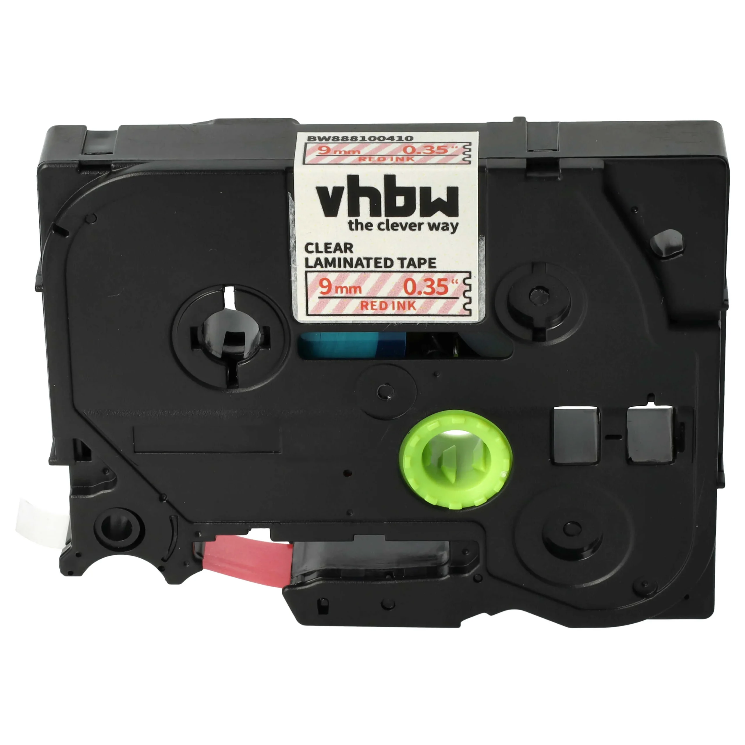 Cassette à ruban remplace Brother TZE-122 - 9mm lettrage Rouge ruban Transparent, plastique
