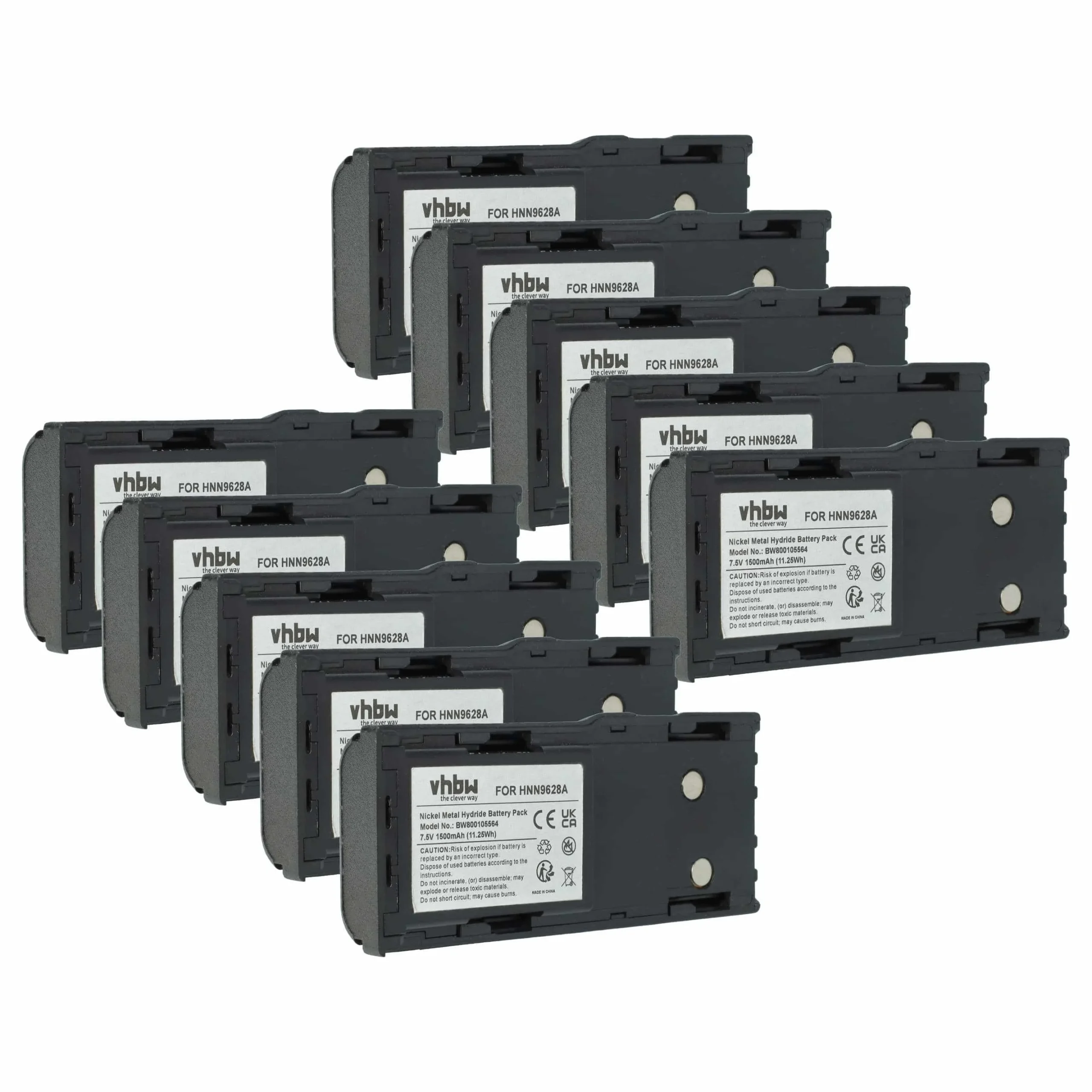 10x Batteries remplace Motorola HNN8133C, HNN8308A pour radio talkie-walkie Motorola- 1500mAh 7,5V NiMH
