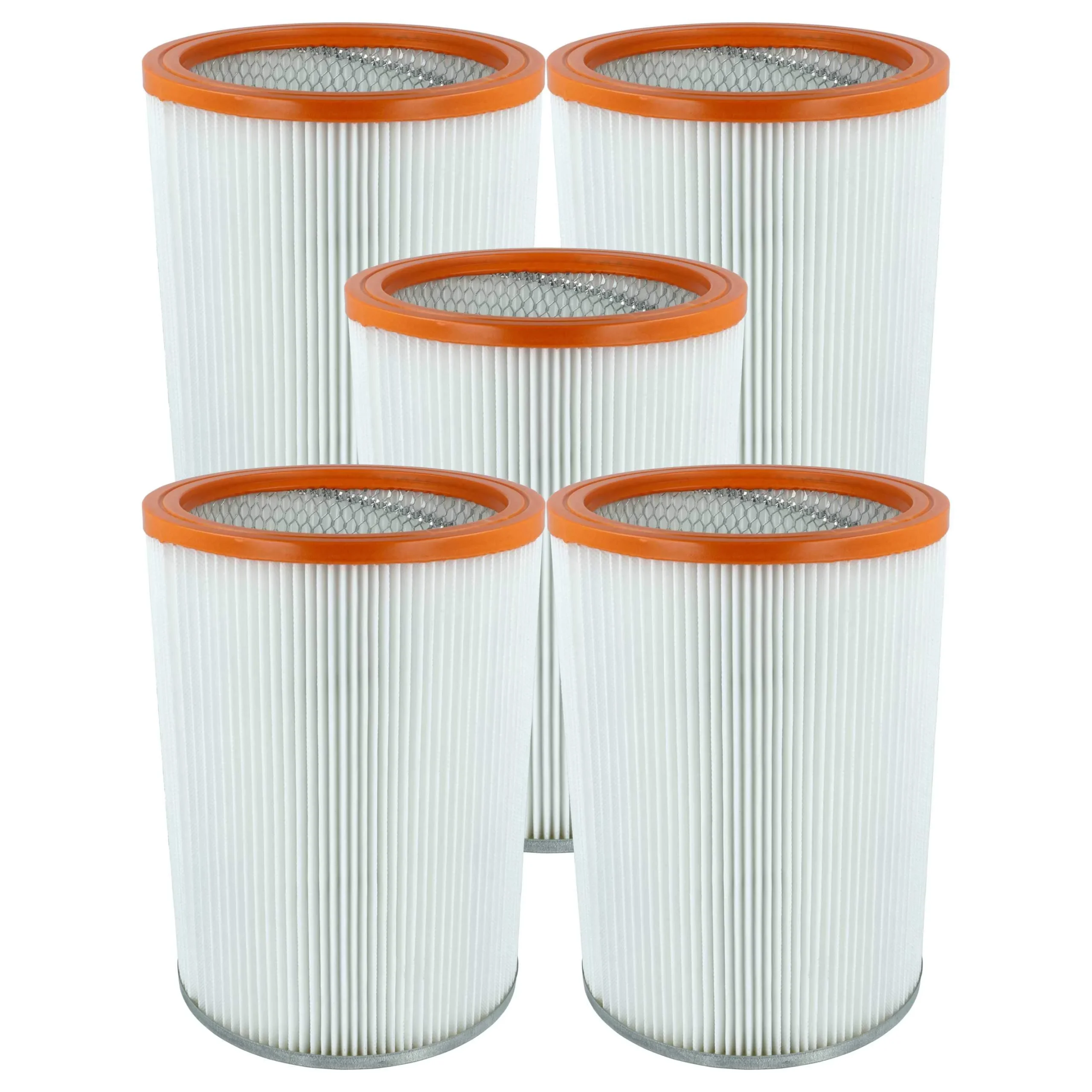 5x Filtre remplace Nilfisk R 637/1 pour aspirateur WAP - Cartouche Filtre F7, orange / blanc