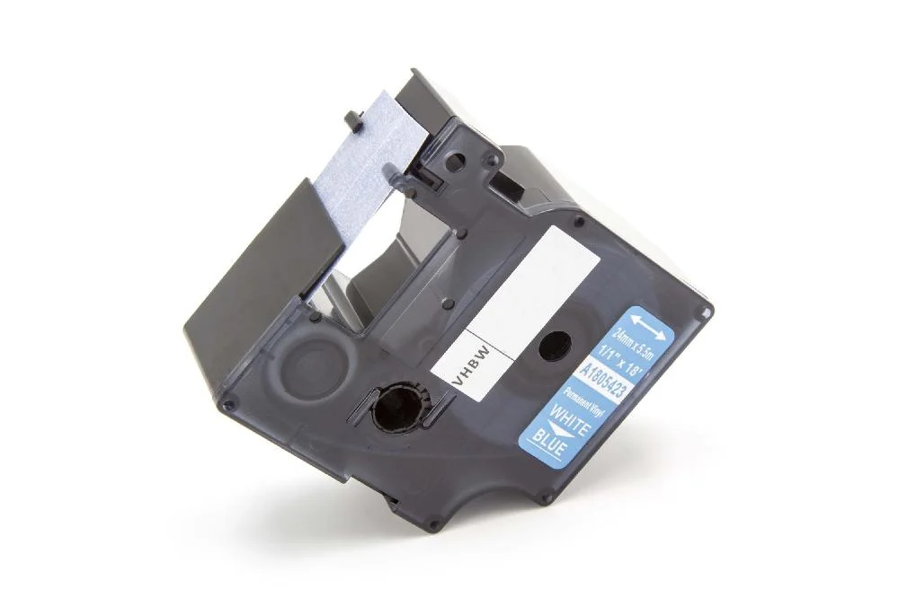 Cassette à ruban remplace Dymo 1805423 - 24mm lettrage Blanc ruban Bleu, vinyle, plastique