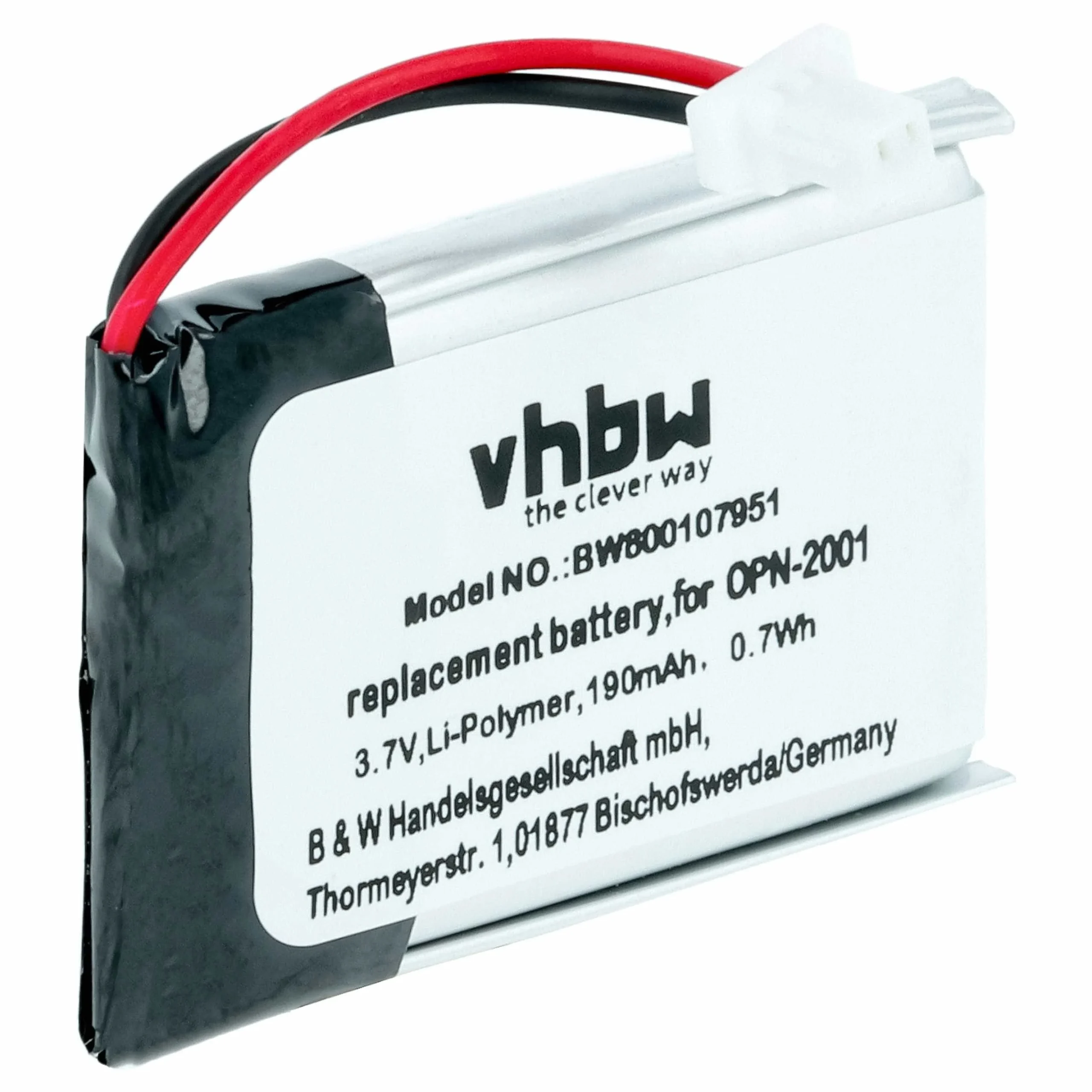 Batterie remplace Opticon OPN-2001 pour scanner de code-barre Opticon - 190mAh 3,7V