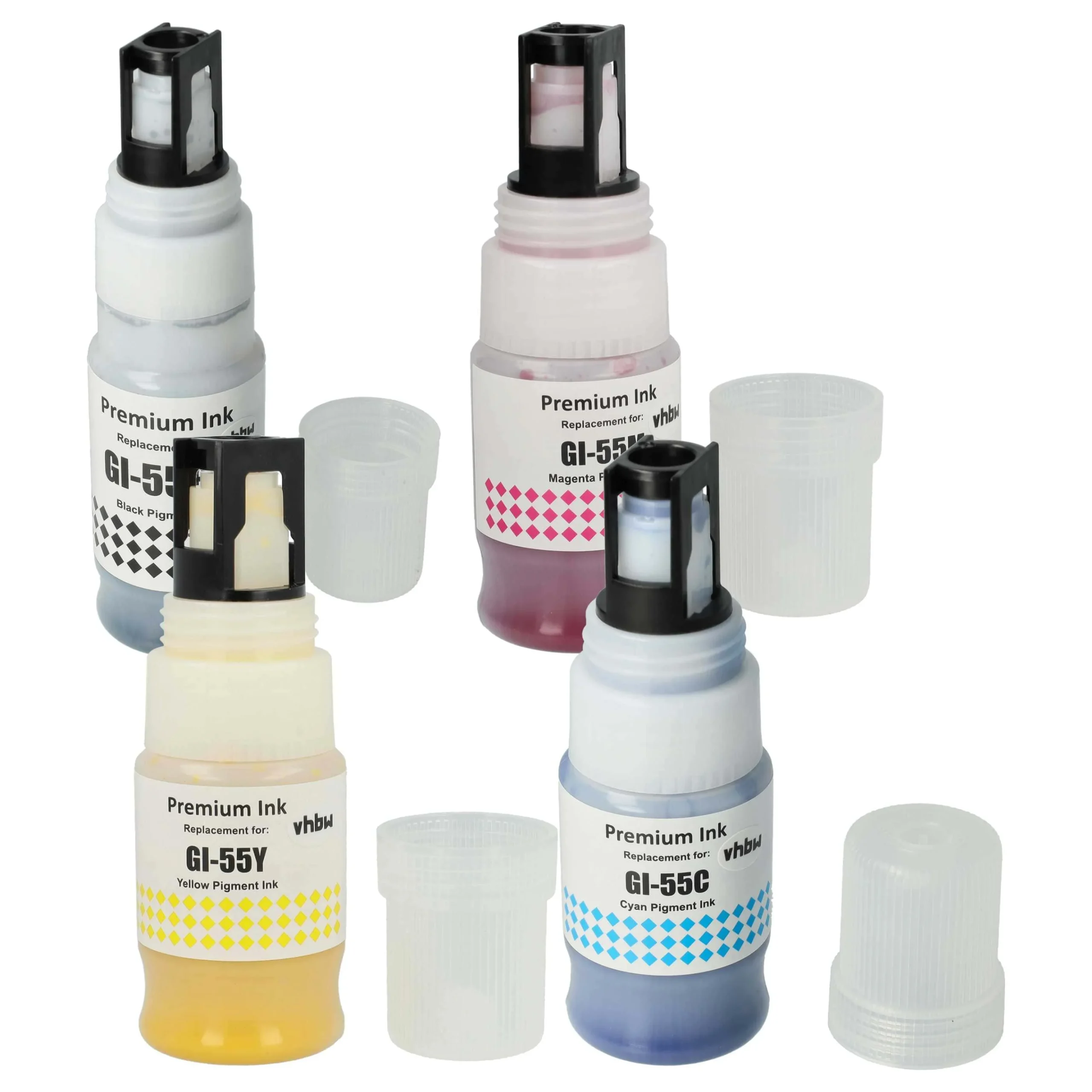 4x Encres rechargables multicolore remplace Canon 6290C001, 6289C001 pour imprimante Canon - Pigmentée