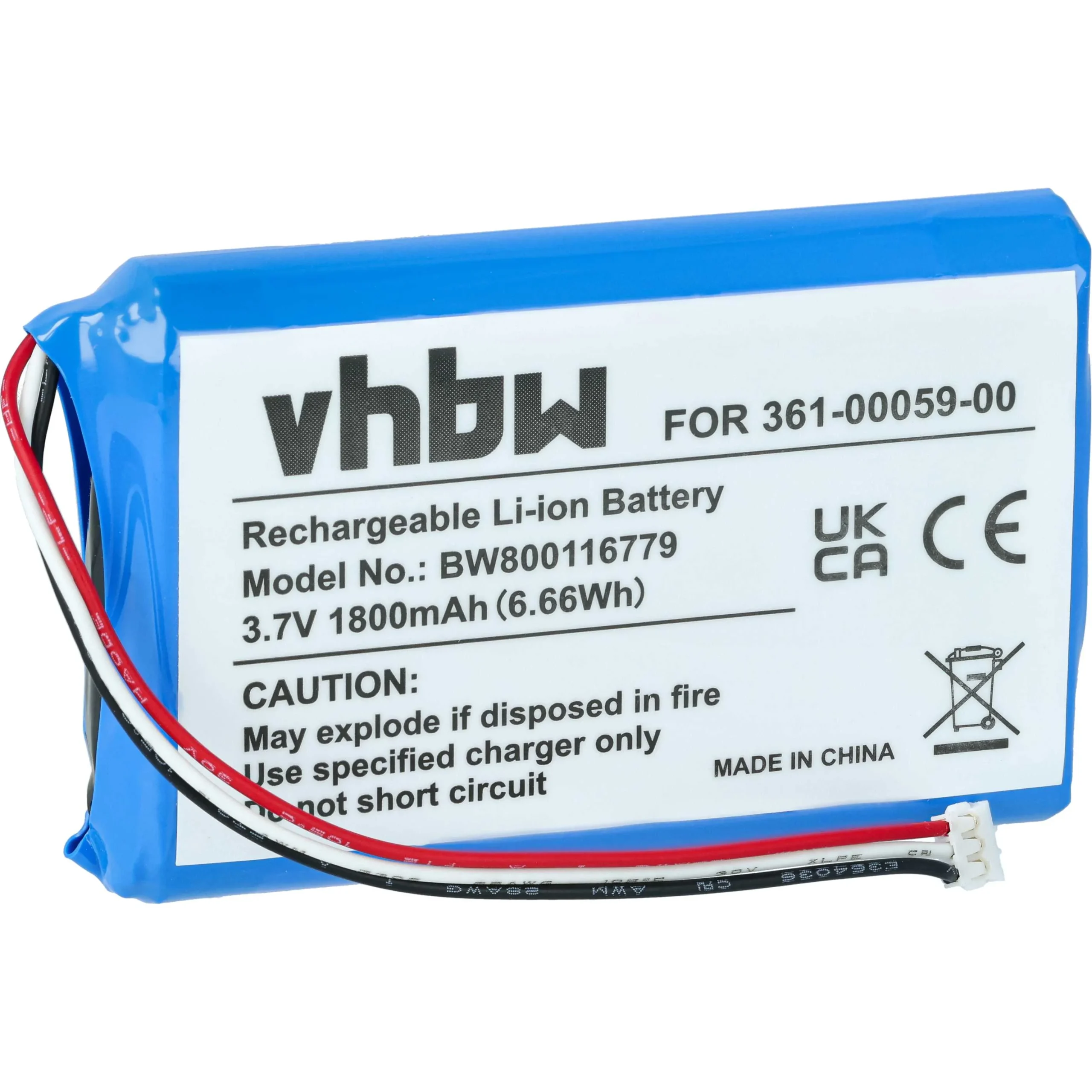 Batterie remplace Garmin 020-00218-05, 010-01043-01 pour navigation GPS Garmin - 1800mAh 3,7V Li-polymère