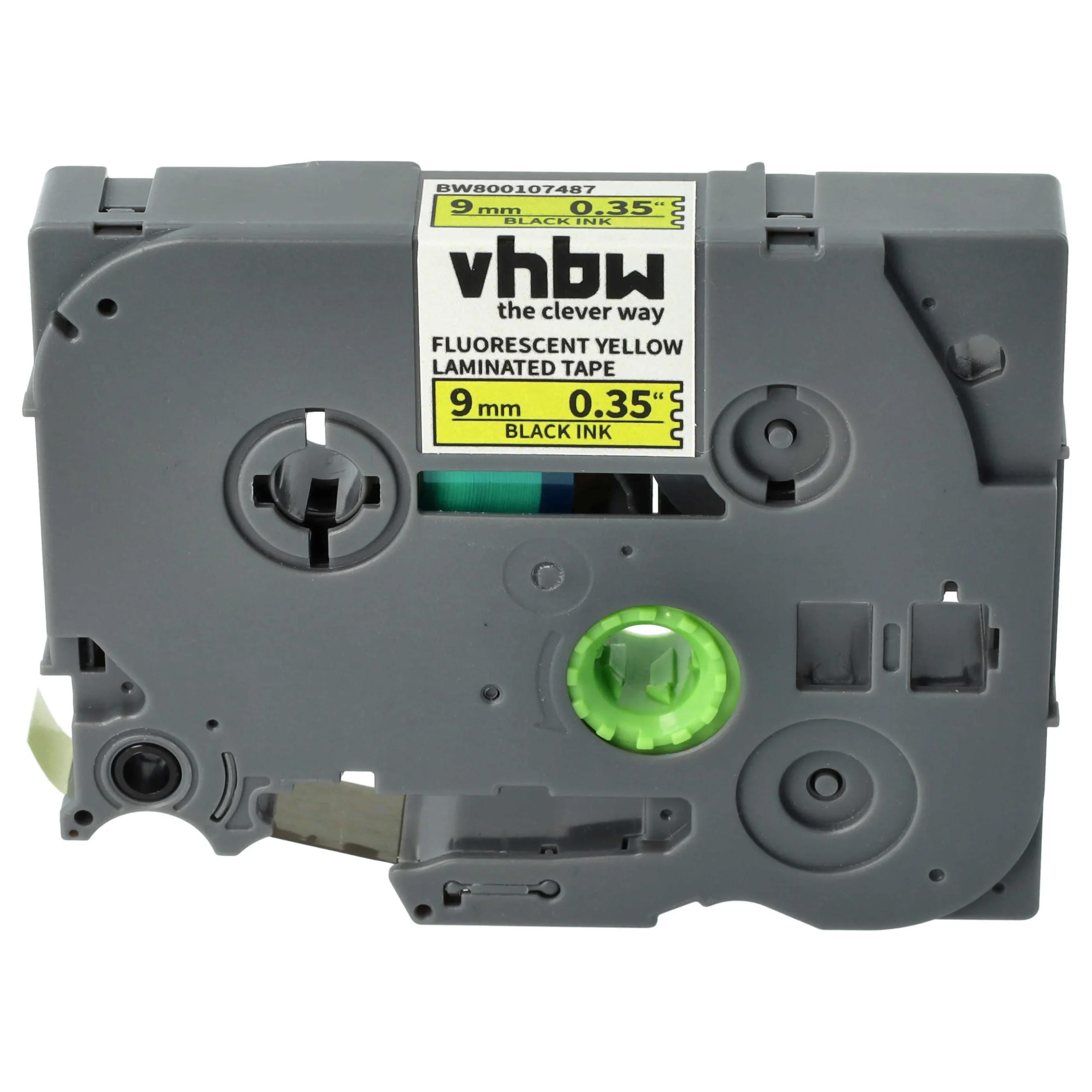 Cassette à ruban remplace Brother TZ-221, TZE-221 - 9mm lettrage Noir ruban Jaune fluo, plastique