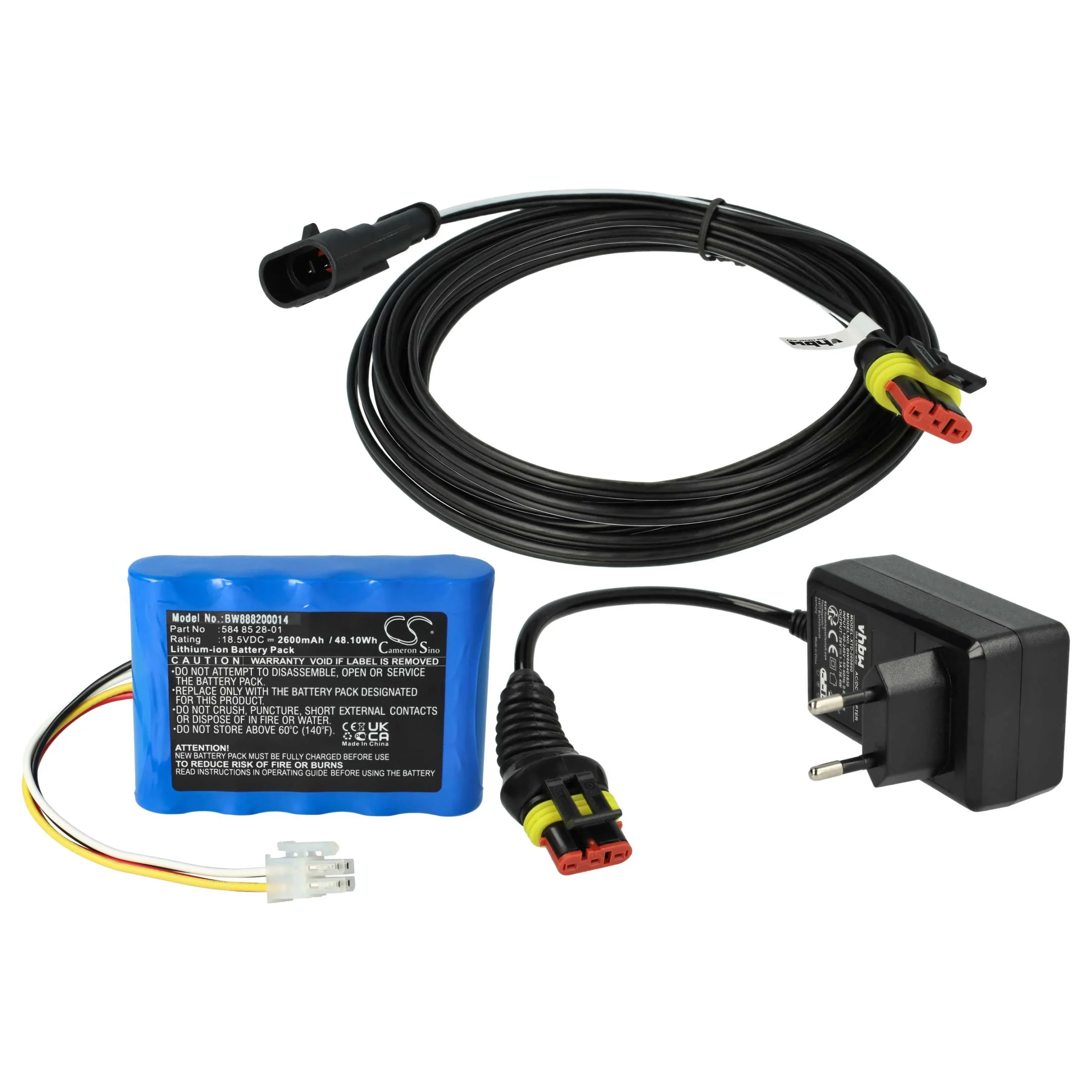 Prise, Batterie 2600 mAh, Câble 5m remplace Gardena 00057-98.251.01 pour tondeuse