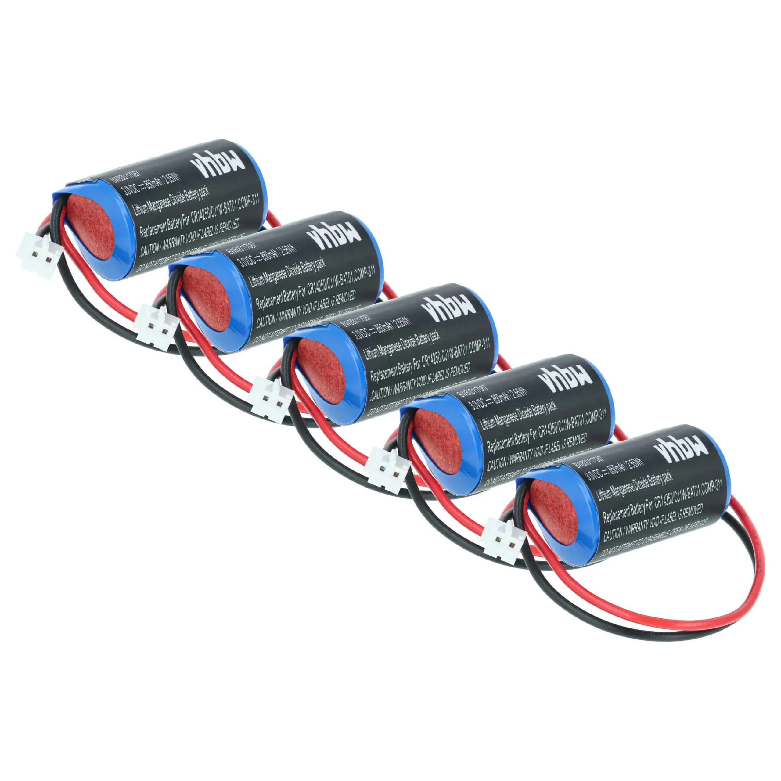 5x Batteries remplace Omron COMP-311, CJ1W-BAT01 pour unité de contrôle - 850mAh 3V Li-MnO2