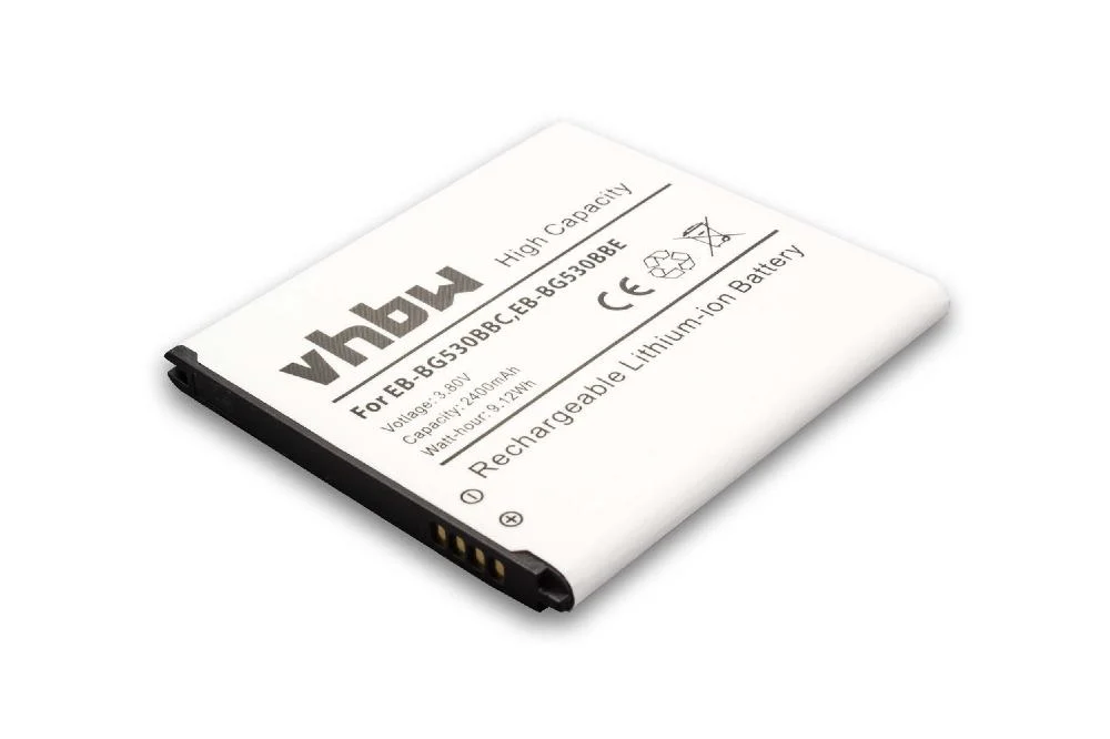 Batterie remplace Samsung EB-BG530BBC, EB-BG530BBE téléphone portable Samsung - 2400mAh 3,8V Li-ion
