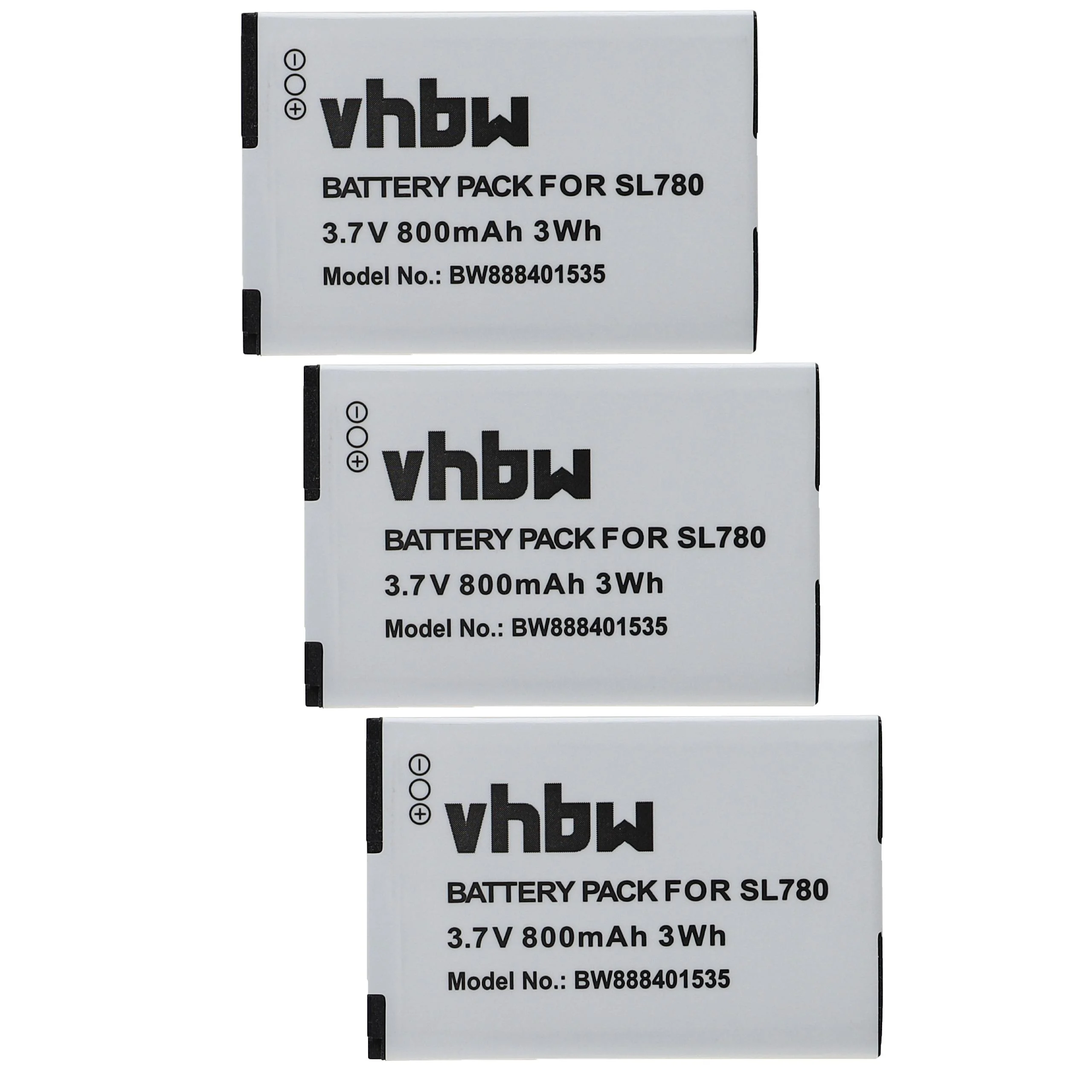 3x Batteries remplace Siemens S30852-D2152-X1, 4250366817255 pour téléphone Gigaset - 800mAh 3,7V Li-ion