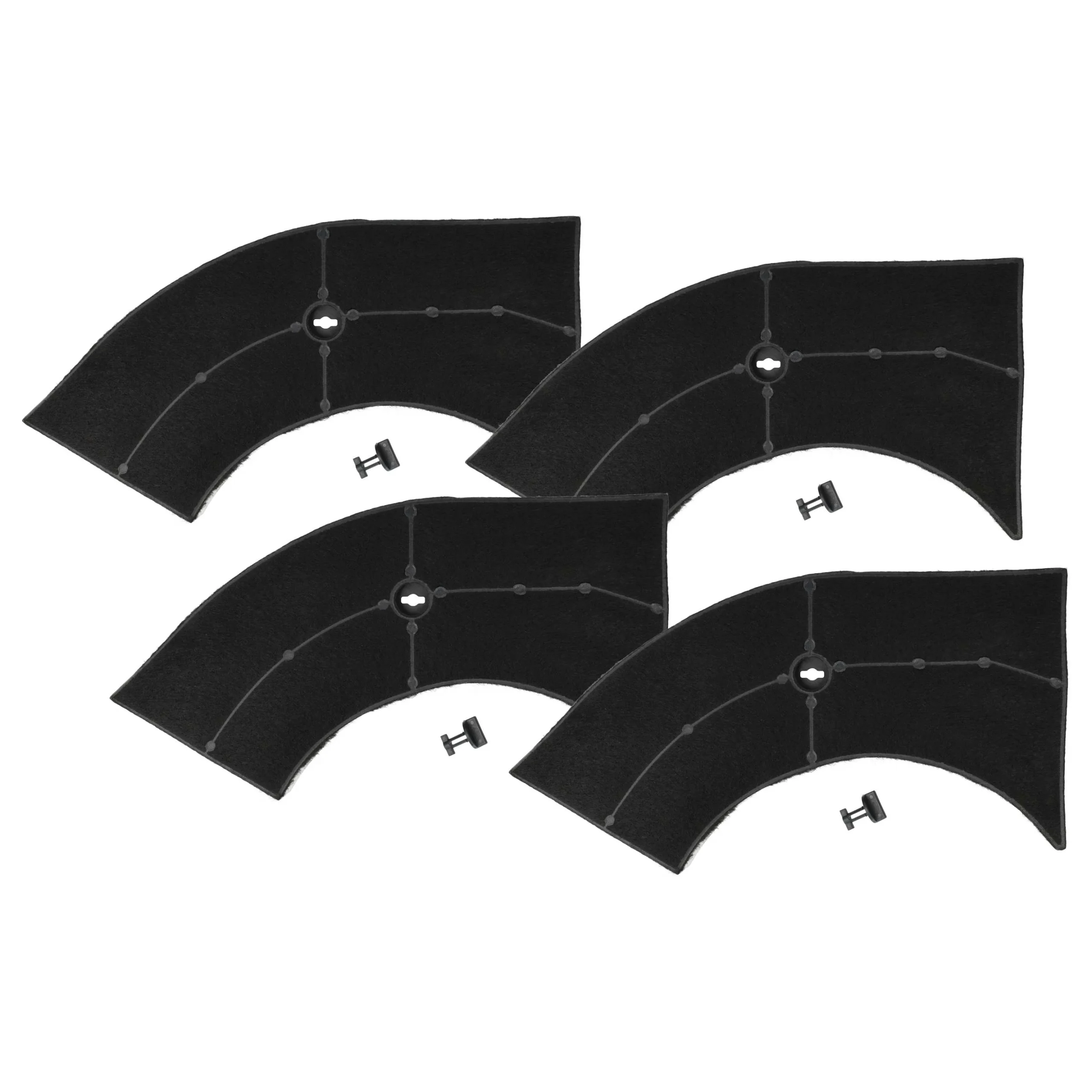 4x Filtres à charbon actif remplace AEG 5027887000/6, 5029064900/8, 5027456700/2 pour hotte Bauknecht - Accessoires appareils ménagers