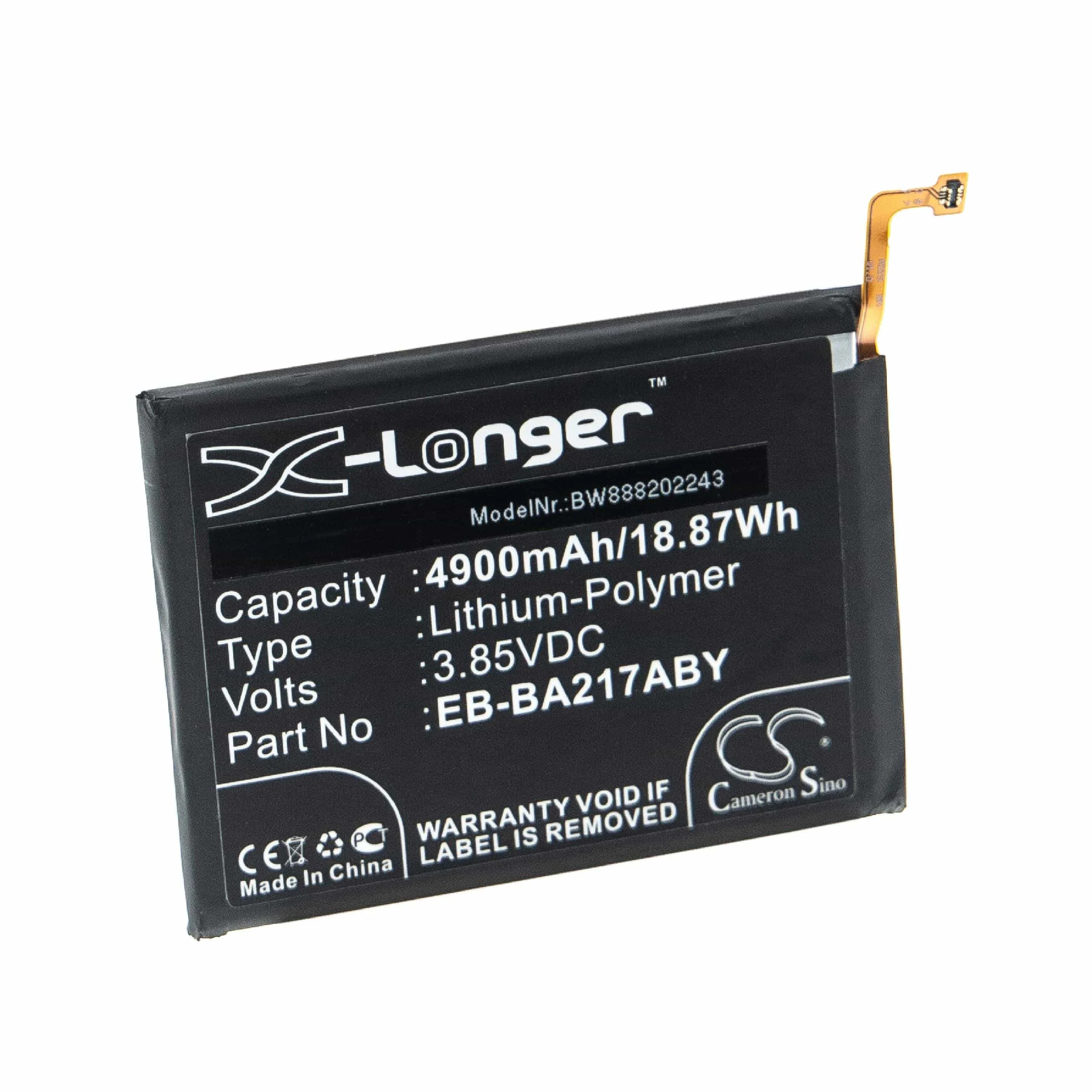 Batterie remplace Samsung EB-BA217ABY, GH82-22989A téléphone portable Samsung - 4900mAh 3,85V Li-polymère
