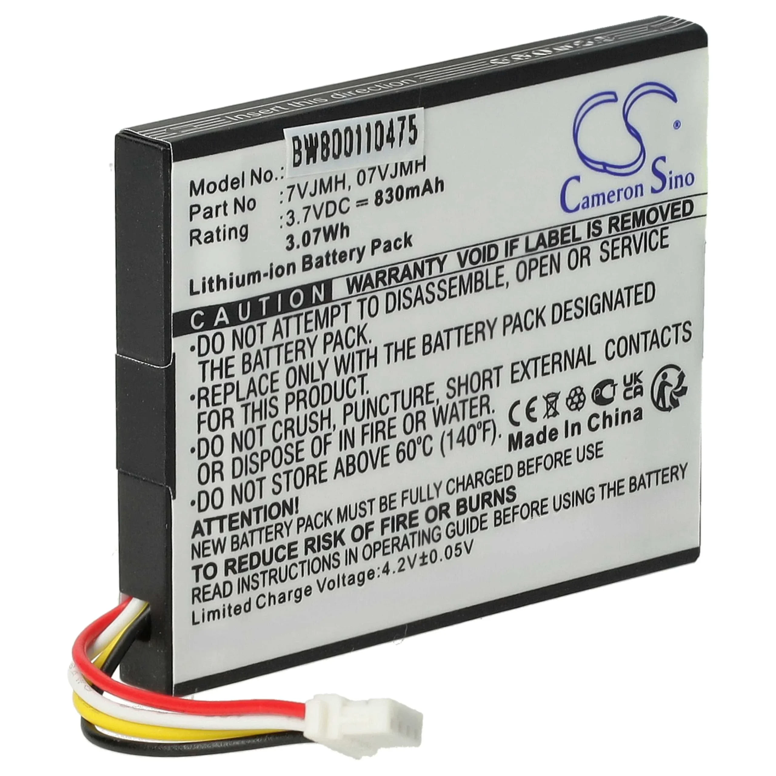 Batterie remplace Dell 70K80, 07VJMH, T40JJ, 7VJMH, 070K80 contrôleur Raid - 830mAh 3,7V Li-ion