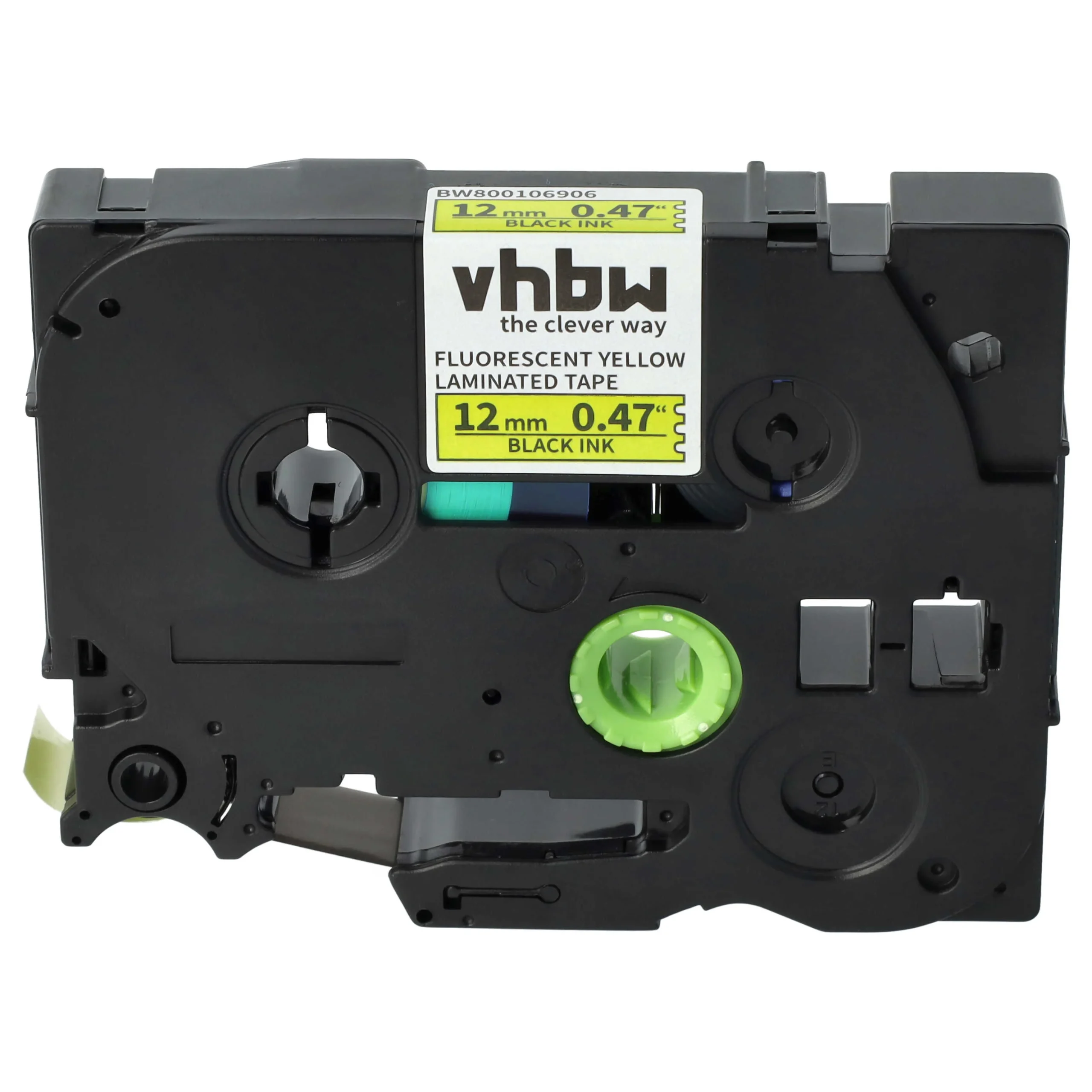 Cassette à ruban remplace Brother TZ-C31, TZE-C31 - 12mm lettrage Noir ruban Jaune fluo, plastique