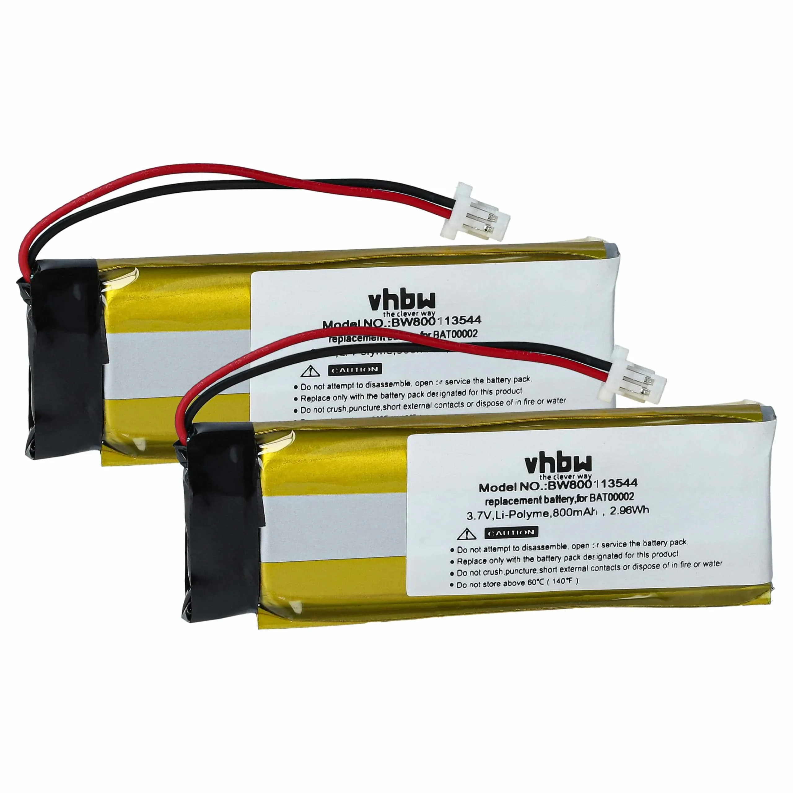 Batterie (2 pcs.) remplace Cardo BAT00004 casque audio Cardo - 800mAh 3,7V Li-polymère