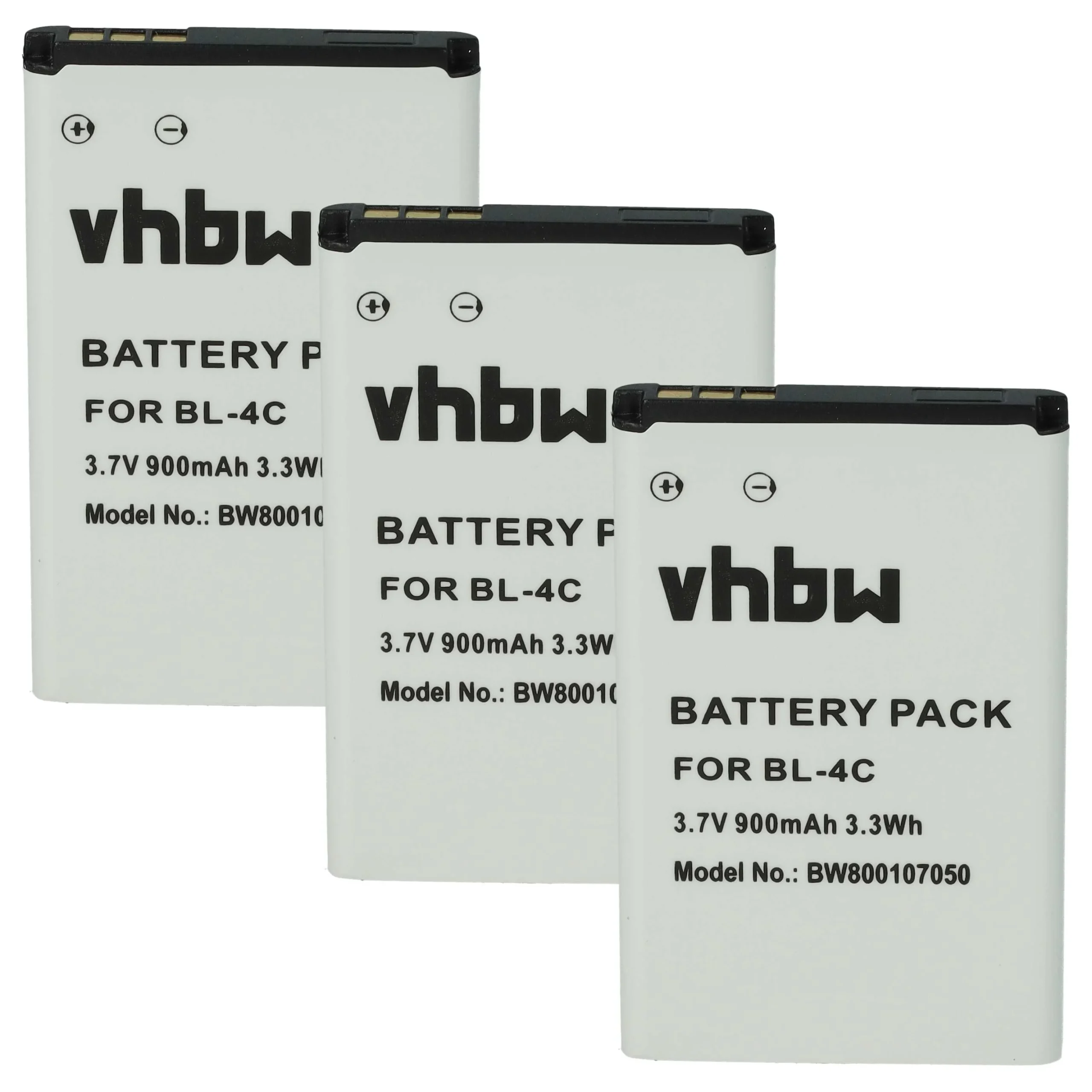 Batterie (3 pcs.) remplace BBK BL-4C téléphone portable Hyundai - 900mAh 3,7V Li-ion