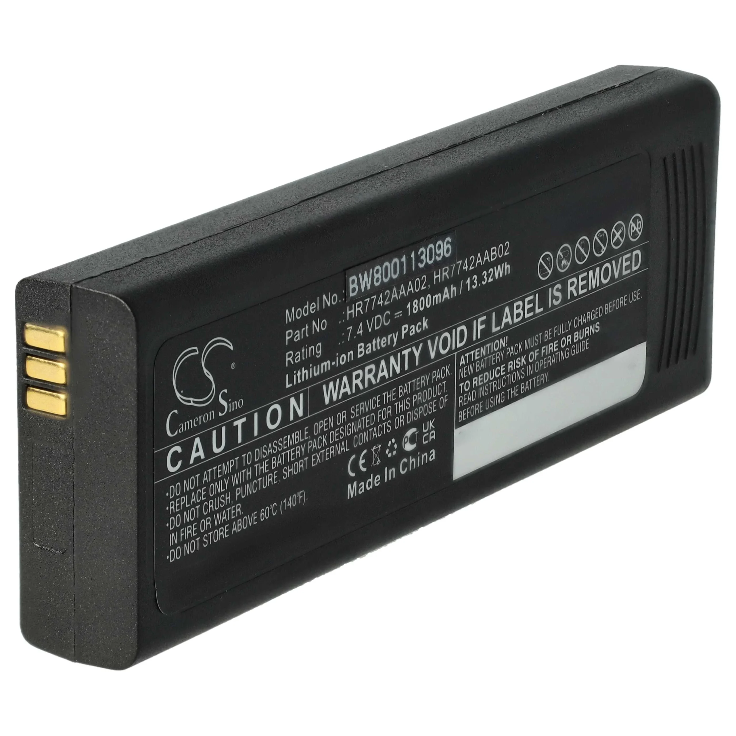 Batterie remplace EADS HR7742AAA02, HR7742AAB02 pour radio talkie-walkie Cassidian- 1800mAh 7,4V Li-ion
