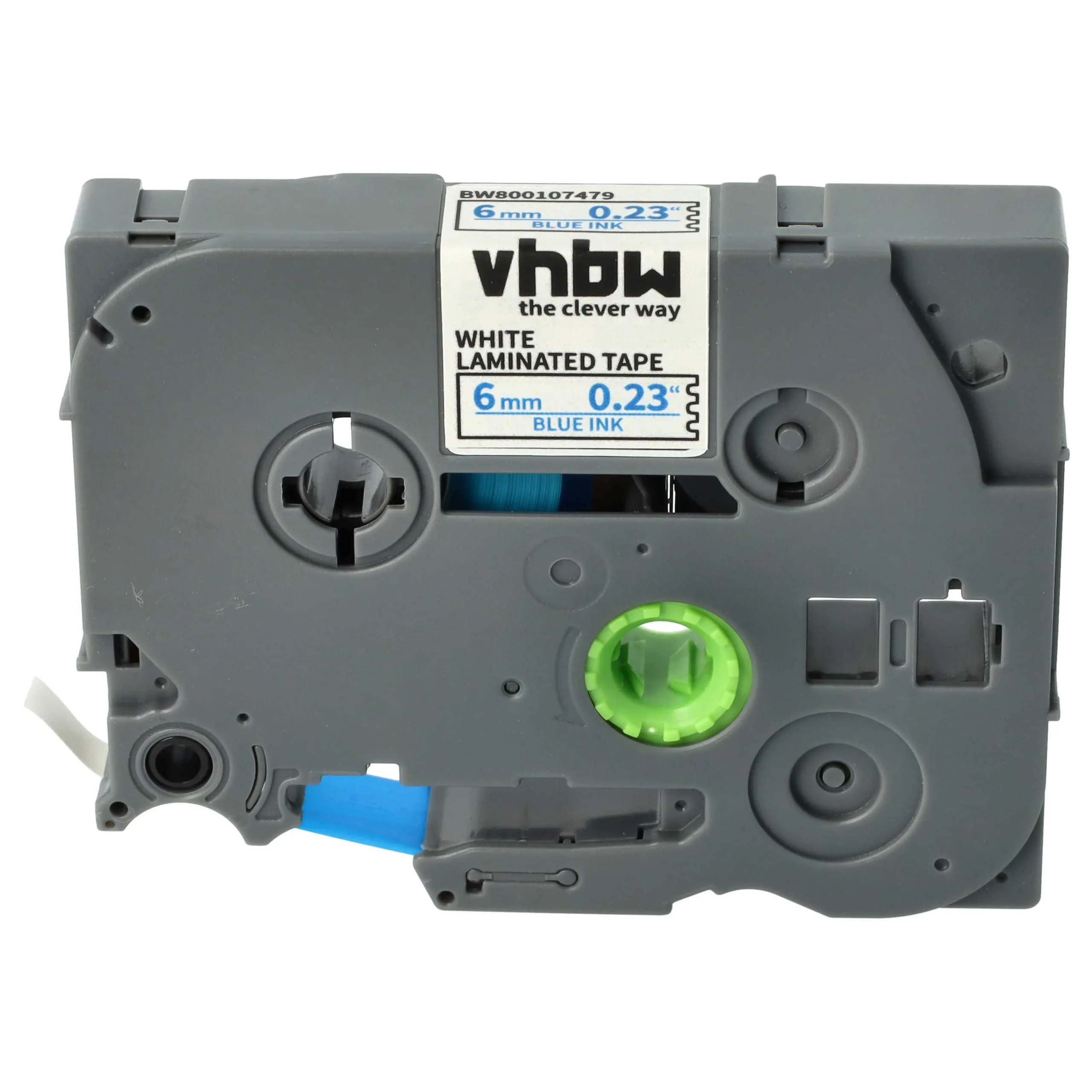 Cassette à ruban remplace Brother TZ-213, TZE-213 - 6mm lettrage Bleu ruban Blanc, plastique