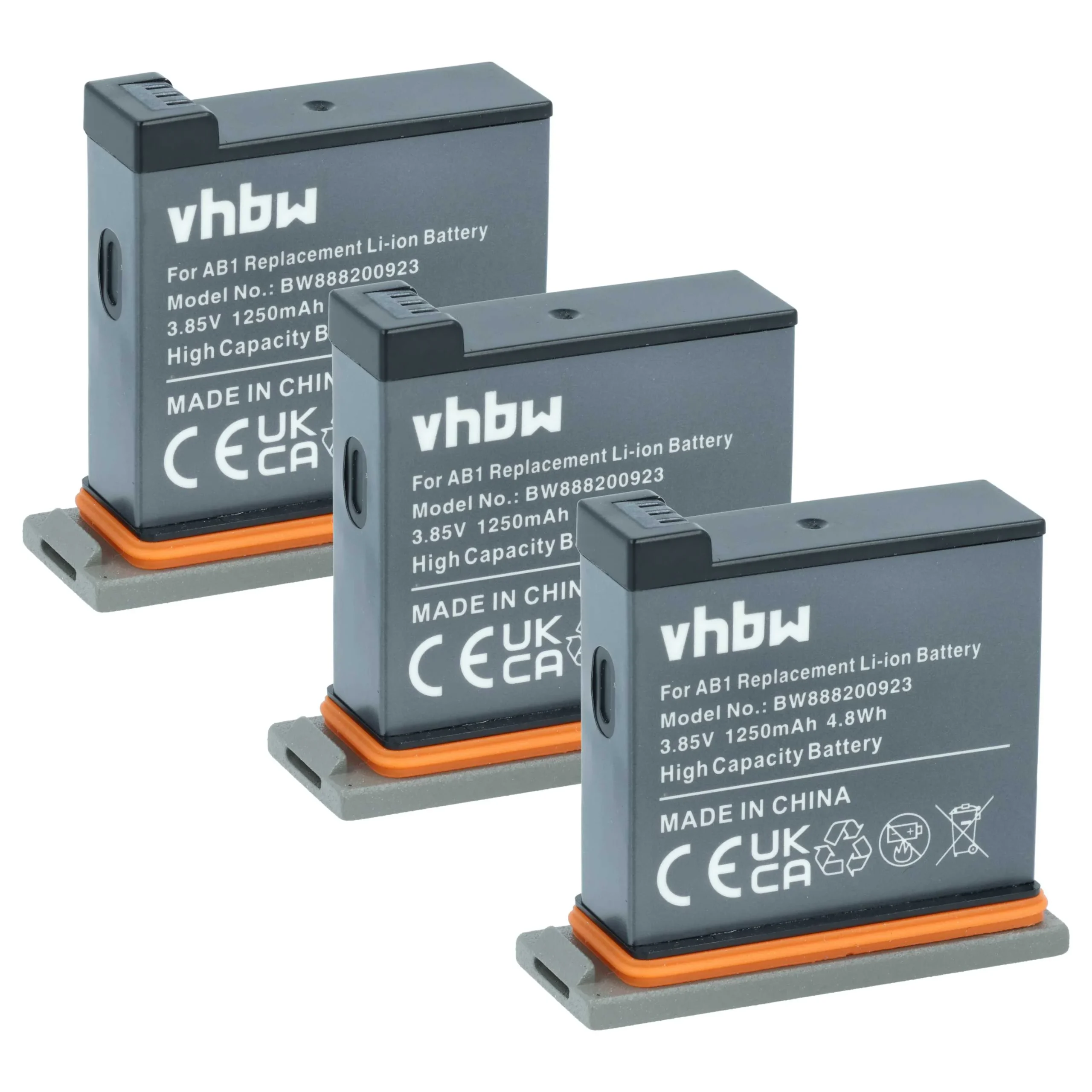 3x Batteries remplace DJI AB1 pour caméra de poche DJI- 1250mAh 3,85V Li-ion