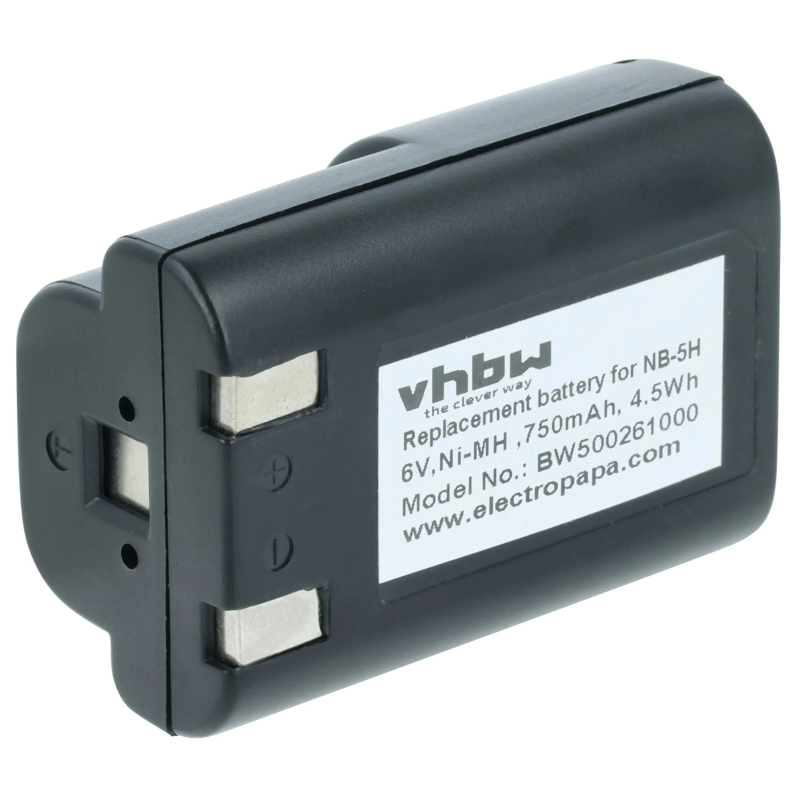 Batterie remplace Canon NB-5H pour appareil photo Canon- 750mAh 6V NiMH