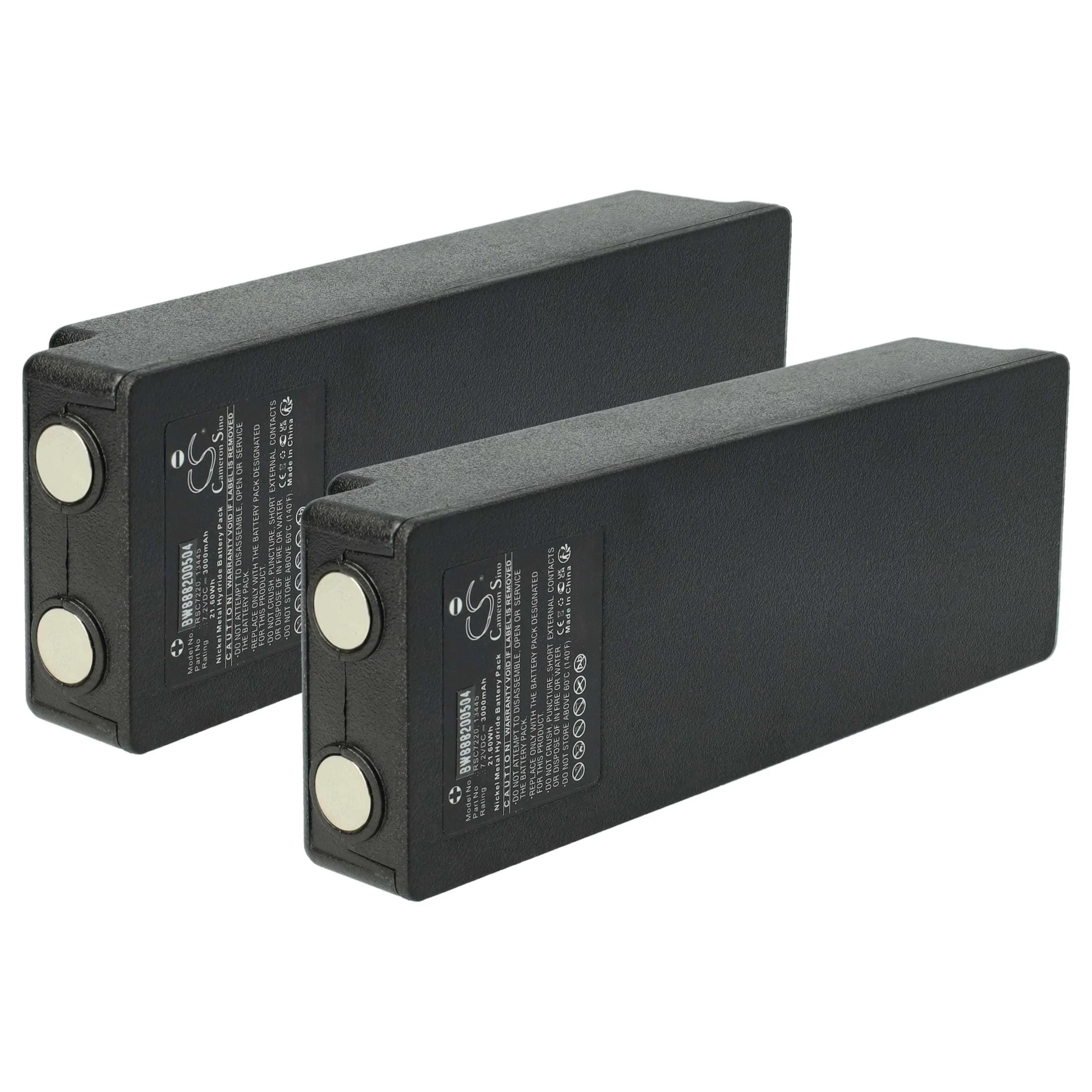 Batterie (2 pièces) remplace Palfinger IM6024, 17162, 708031757, 16131, 1026, 13445 - 3000mAh 7,2V NiMH