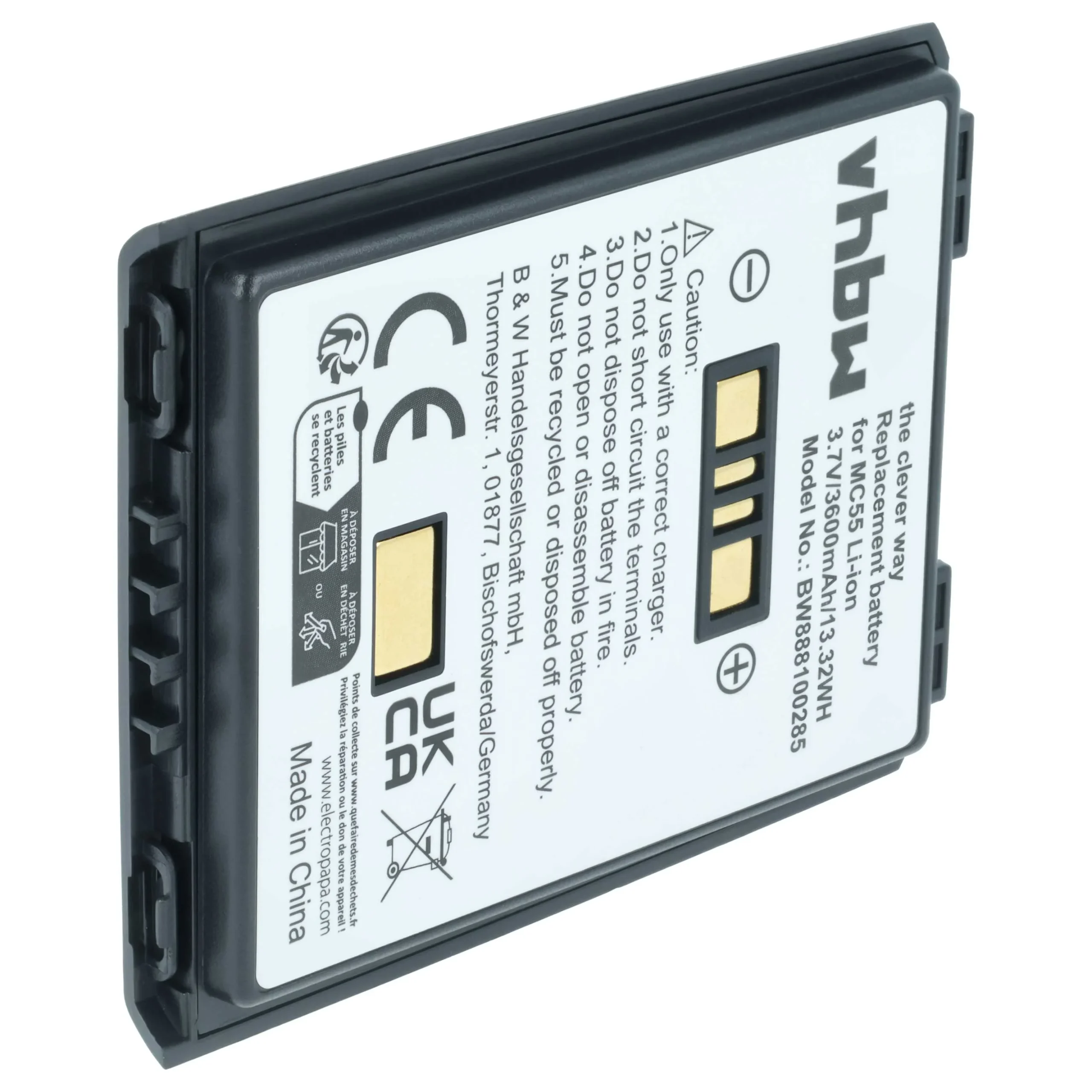Batterie remplace Symbol BTRY-MC55EAB02, 82-111094-01, U60493 pour ordinateur mobile PDA Symbol - 3600mAh