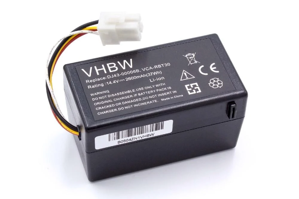 Batterie remplace Samsung DJ43-00006B, DJ43-00006A pour robot aspirateur Samsung - 2600mAh 14,4V Li-ion