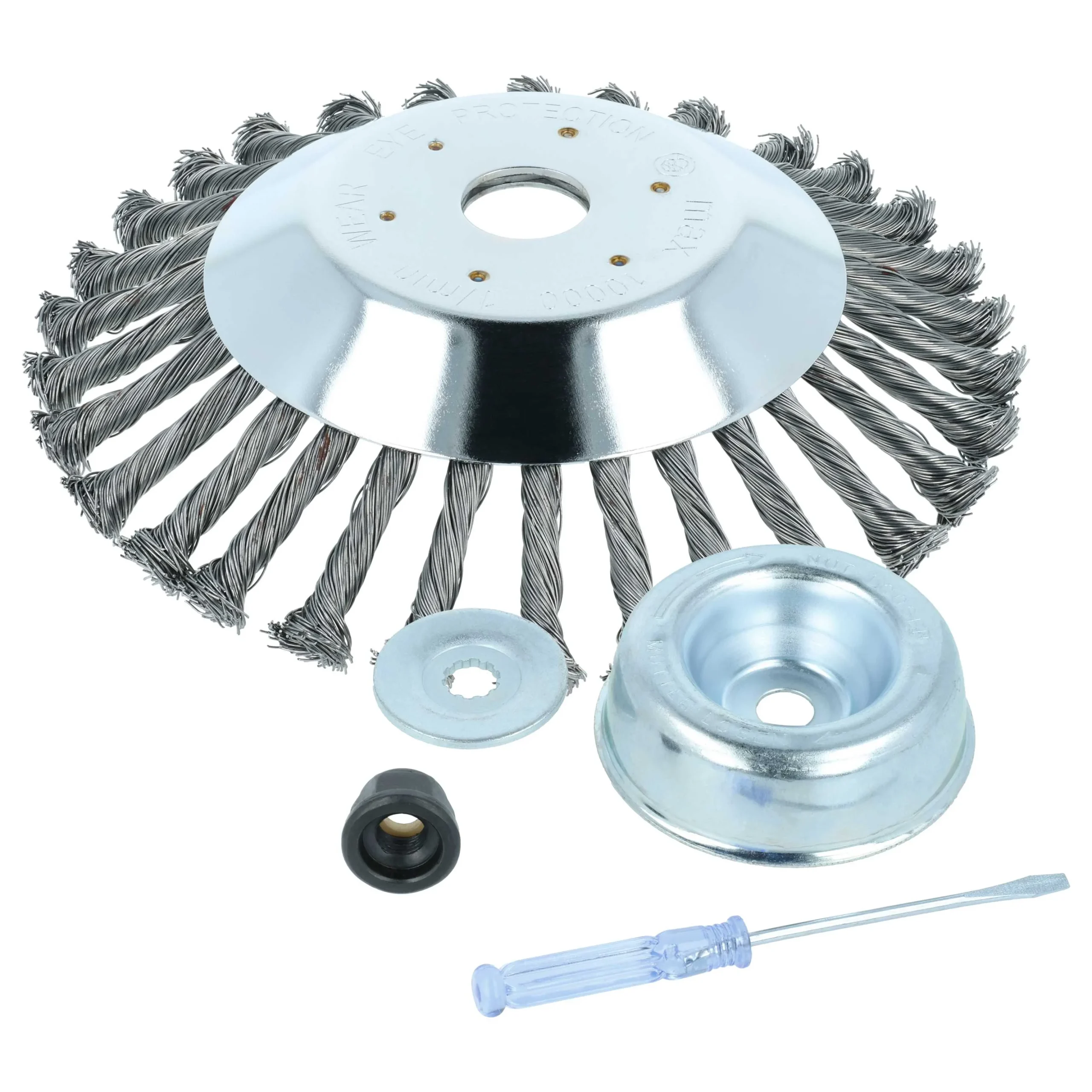 Brosse à désherber dure pour outil, débroussailleuse Dolmar, Honda, Kawasaki, Makita - Ø 20 cm - avec kit d'ac