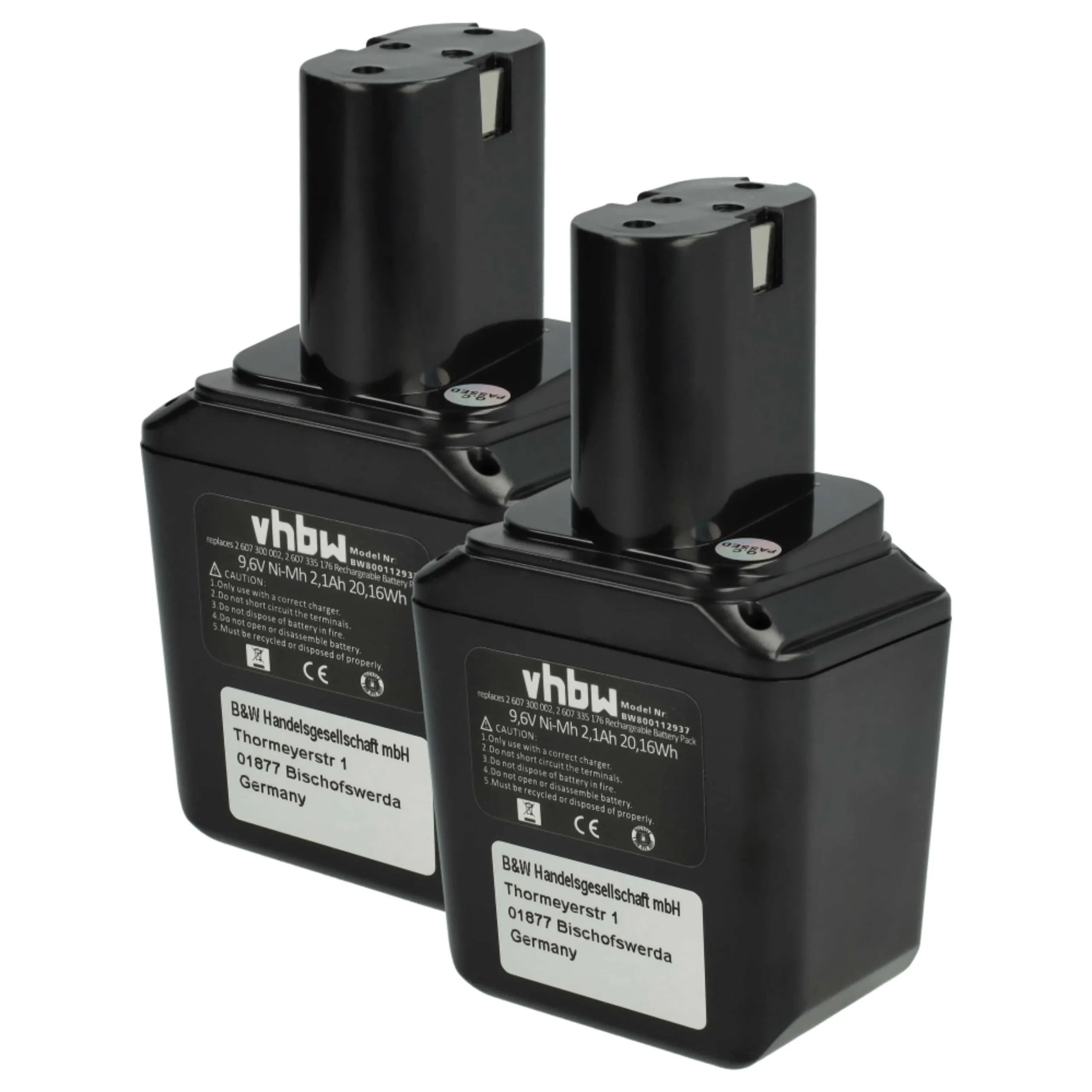 Batterie (2 pcs.) remplace Bosch 2607335012, 2607300002, 26073000002 outil électrique Bosch - 2,1Ah 9,6V NiMH