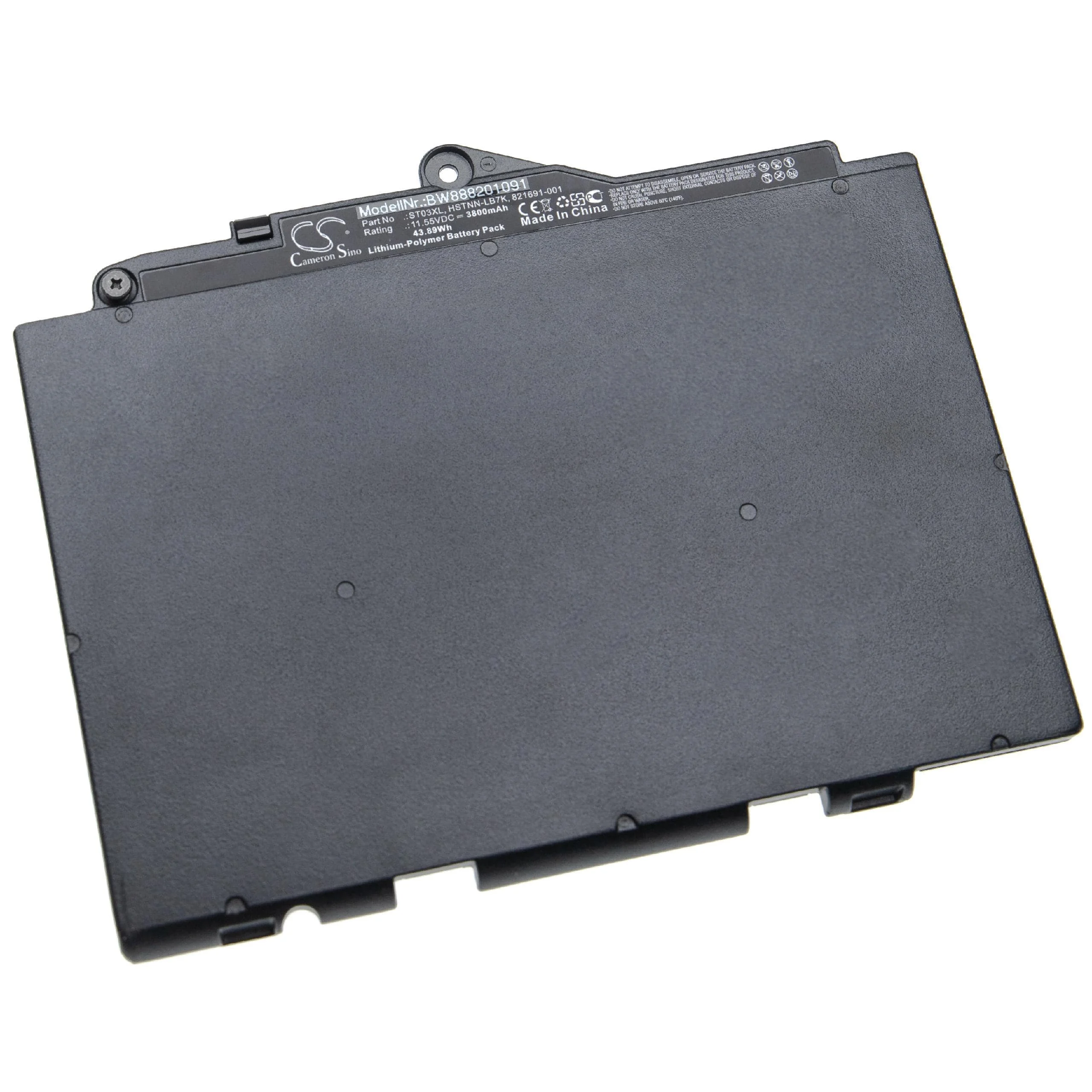 Batterie remplace HP 1FN05AA, 821691-001 pour ordinateur portable HP- 3800mAh 11,55V Li-polymère, noir