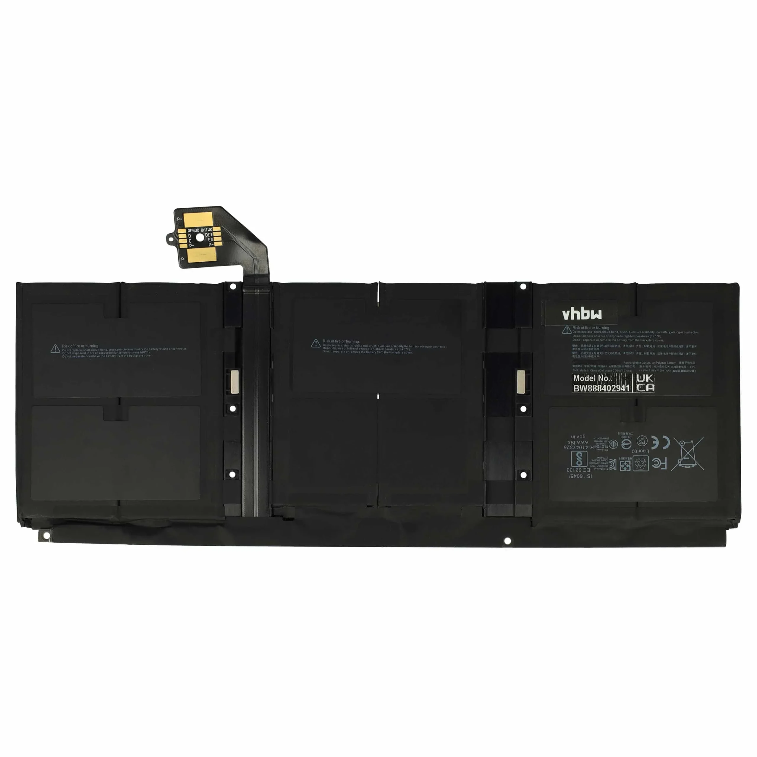 Batterie remplace Microsoft DYNT02, G3HTA052H pour ordinateur portable Microsoft- 6041mAh 7,58V Li-polymère
