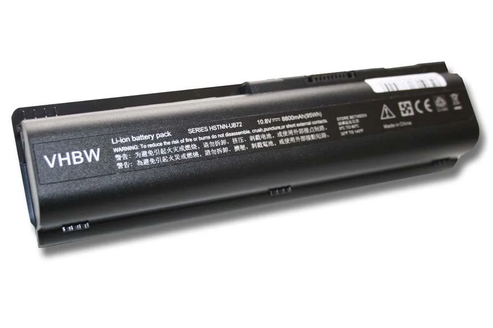 Batterie remplace HP 462890-541, 462890-542 pour ordinateur portable HP- 8800mAh 10,8V Li-ion, noir