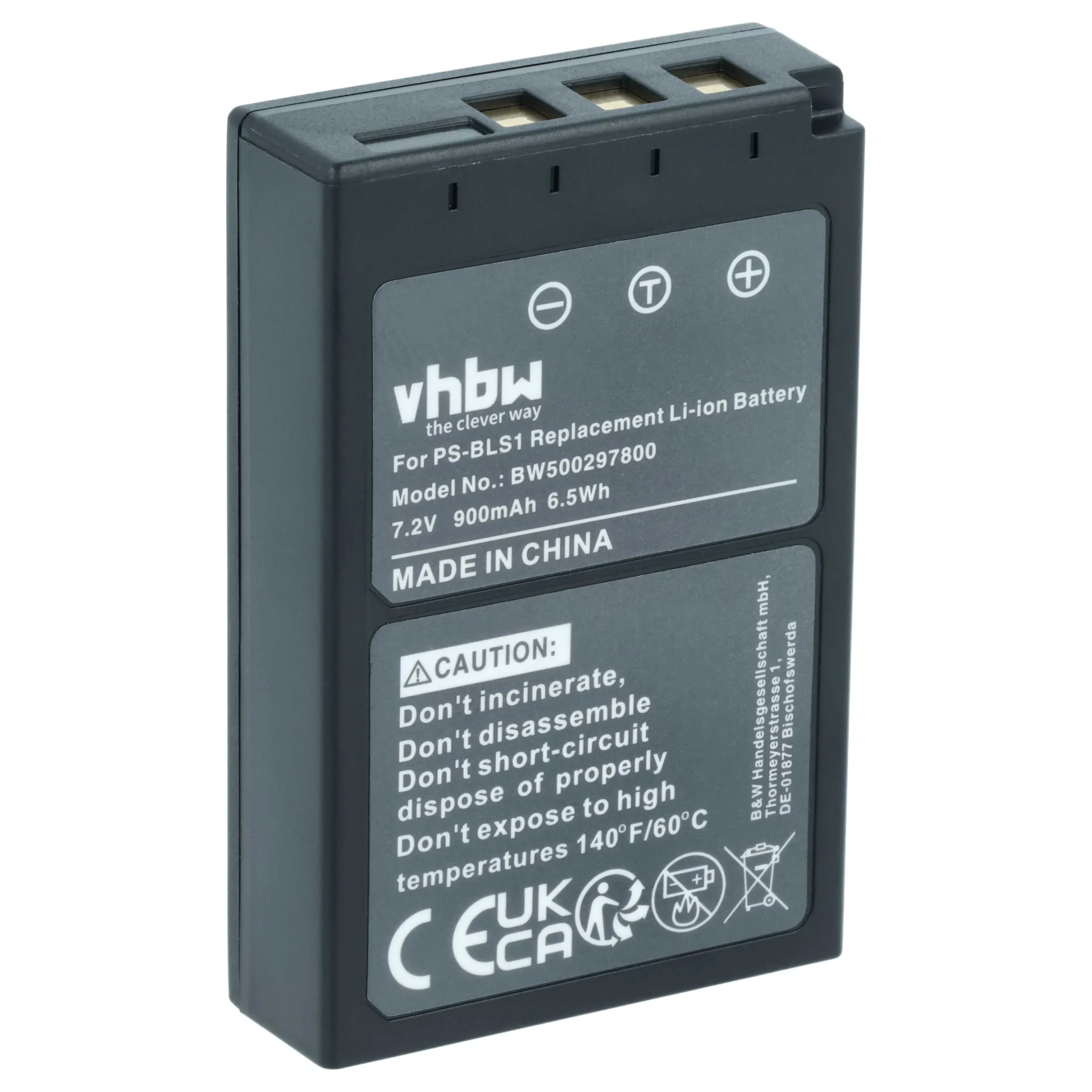 Batterie remplace Olympus PS-BLS1 pour appareil photo Pen- 900mAh 7,2V Li-ion