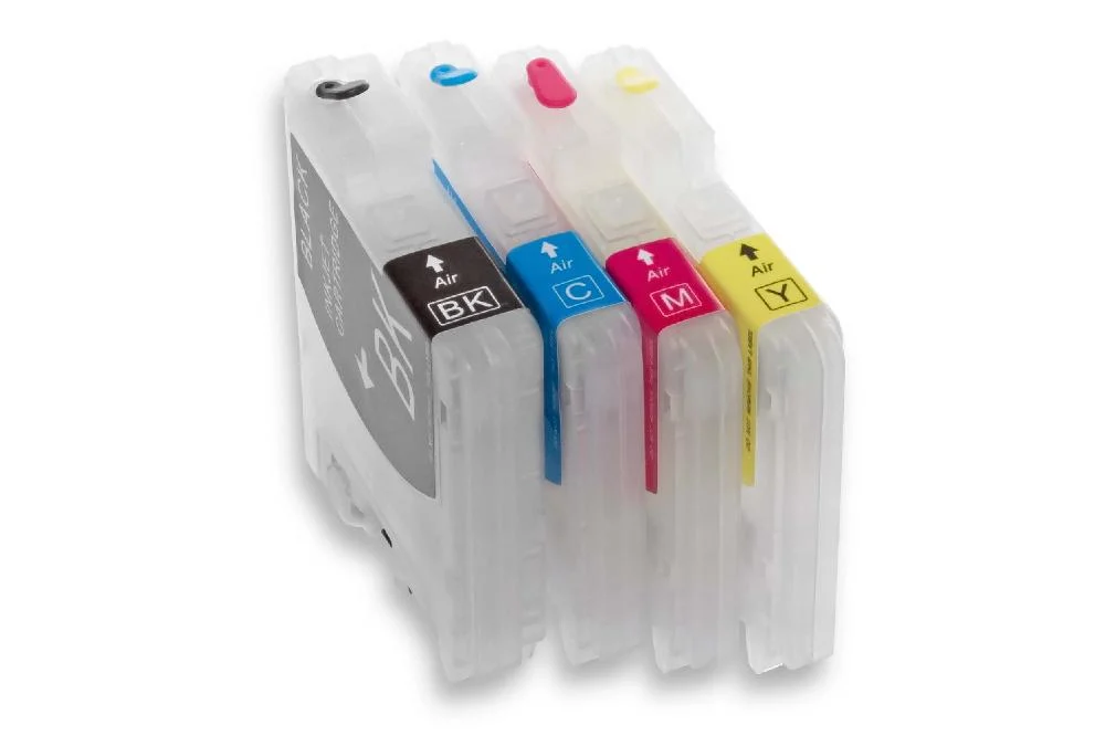 4x Cartouche d'encre CISS remplace Brother LC 980, LC1100, LC 1100, LC980 pour imprimante Brother - B/C/M/Y