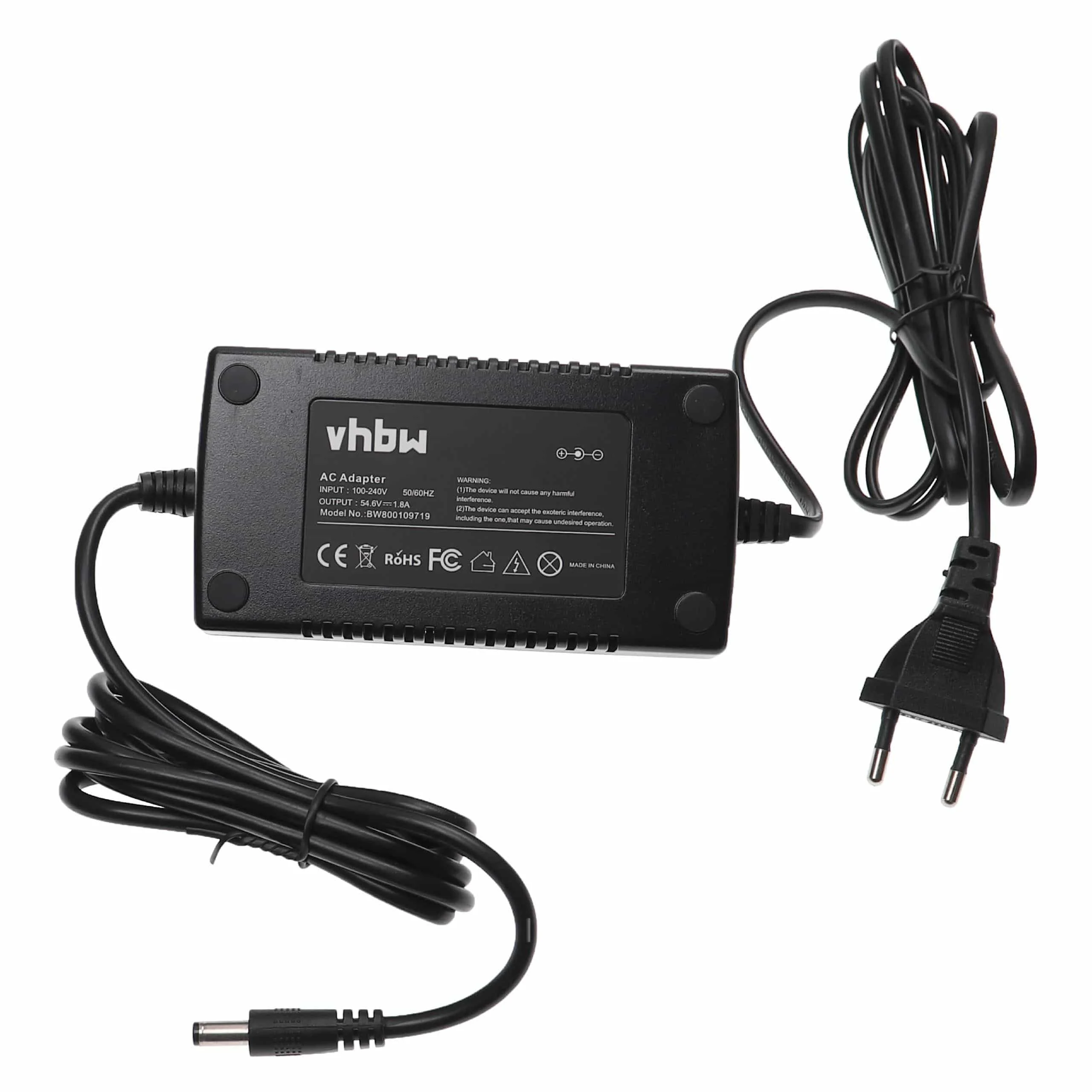 Chargeur pour batterie e-bike - batterie 48V prise, ronde, 1,8 A