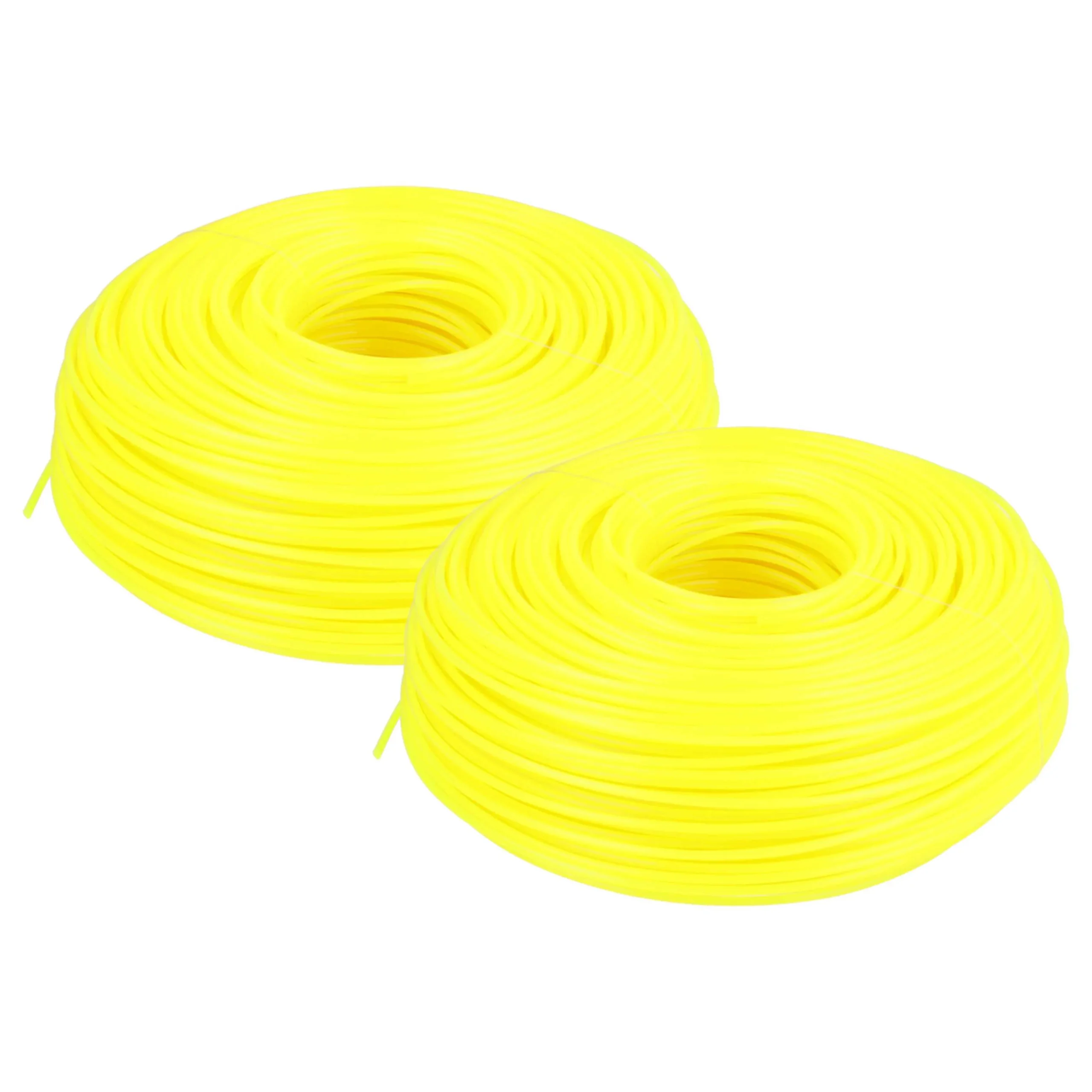2x Fil pour débroussailleuse, tondeuse Bosch, Makita - Fil de coupe, jaune, 2 mm x 100 m, rond