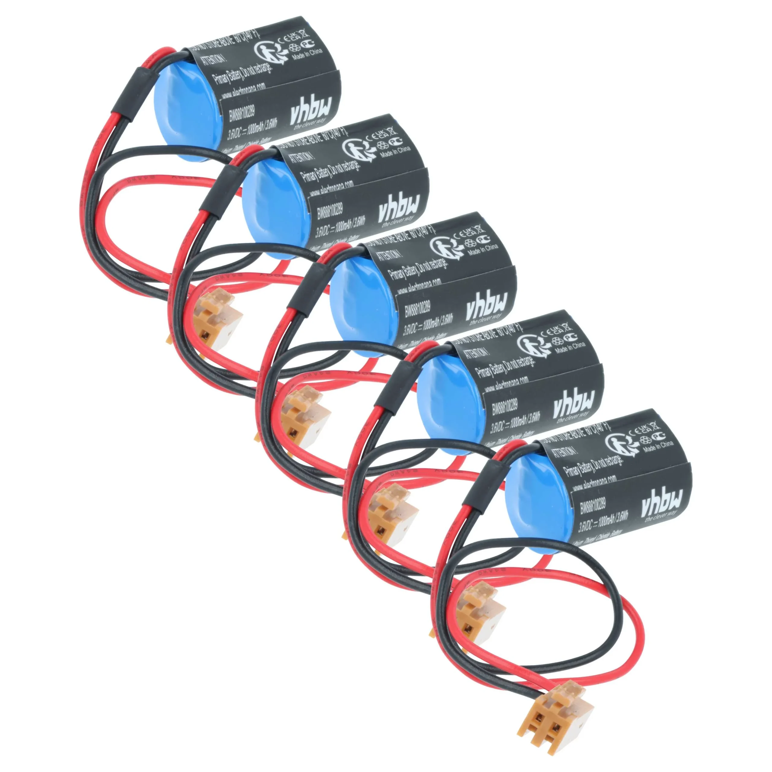 5x Piles remplace FBT020A, ER3V/3.6V pour PLC Programmable Logic Controller Mitsubishi - 1000mAh 3,6V Li-MnO2