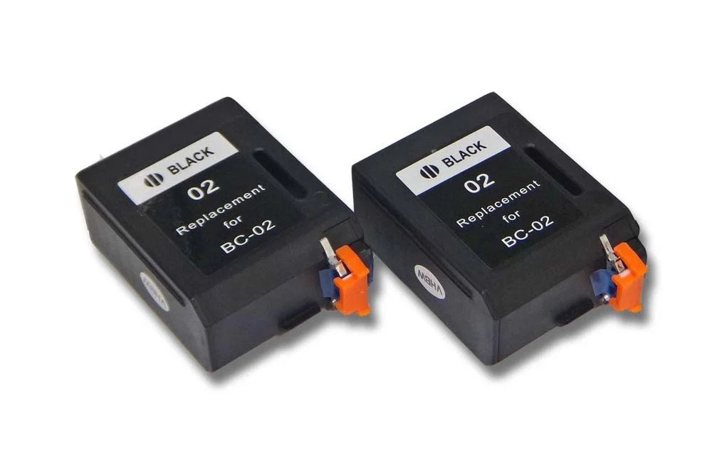 2x Cartouches remplace Canon BC-02, BX-02, BC-01 pour imprimante - noir