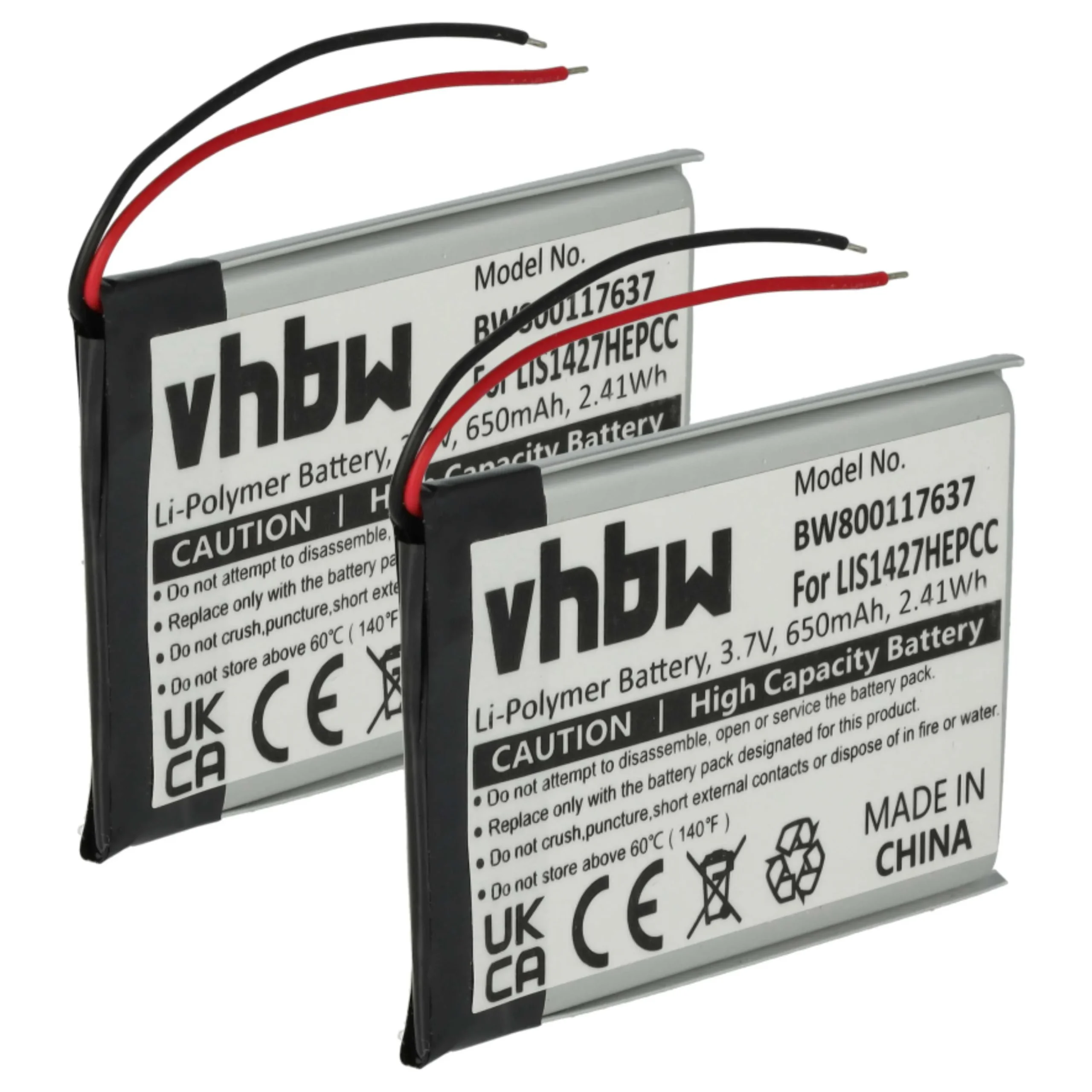 Batterie (2 pcs.) remplace Plantronics PR-423350 casque audio Plantronics - 650mAh 3,7V Li-polymère